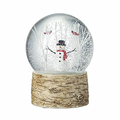 Heaven Sends Boule de neige de Noël avec rouge-gorges et arbres