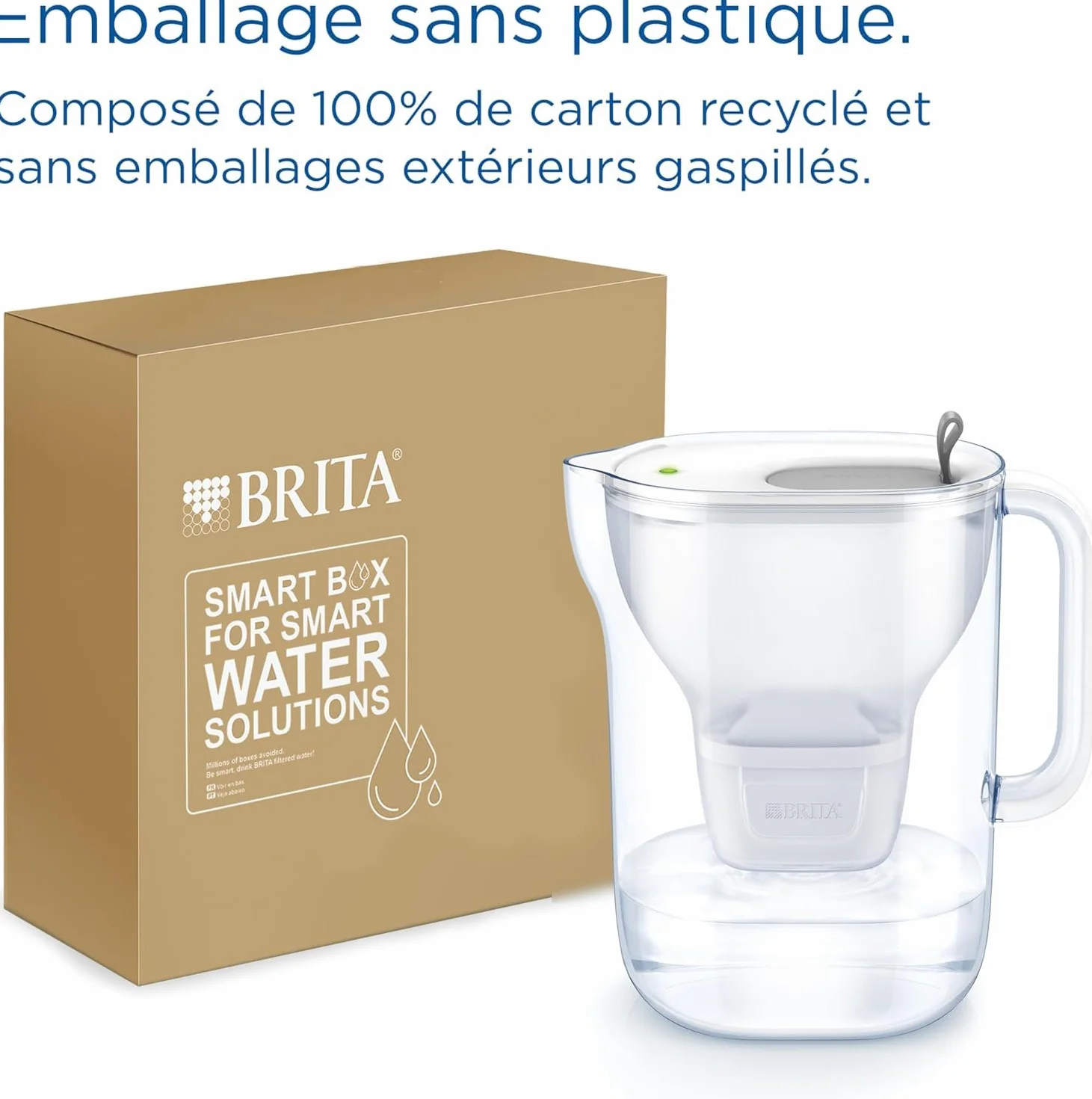 BRITA Carafe Filtrante Style XL Grise (3,6l) incl 1 cartouche filtrante eau robinet MAXTRA PRO All-in-1 réduit PFAS, calcaire, chlore, certaines impuretés et métaux