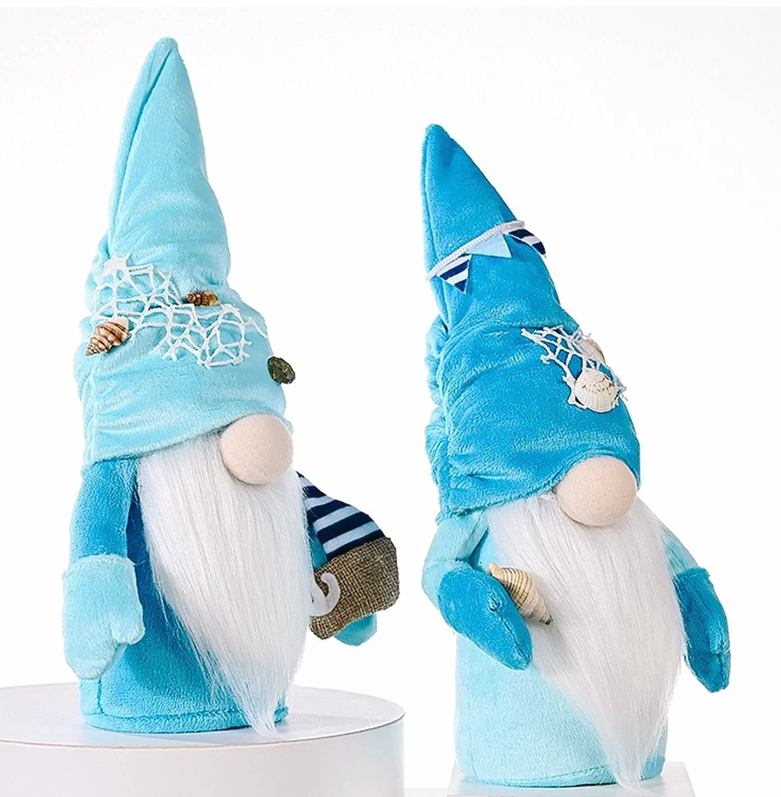 Peluche Nain de Mer Lot de 2 Figurine de Collection Décoration Fait à la Main Lutin Suédois
