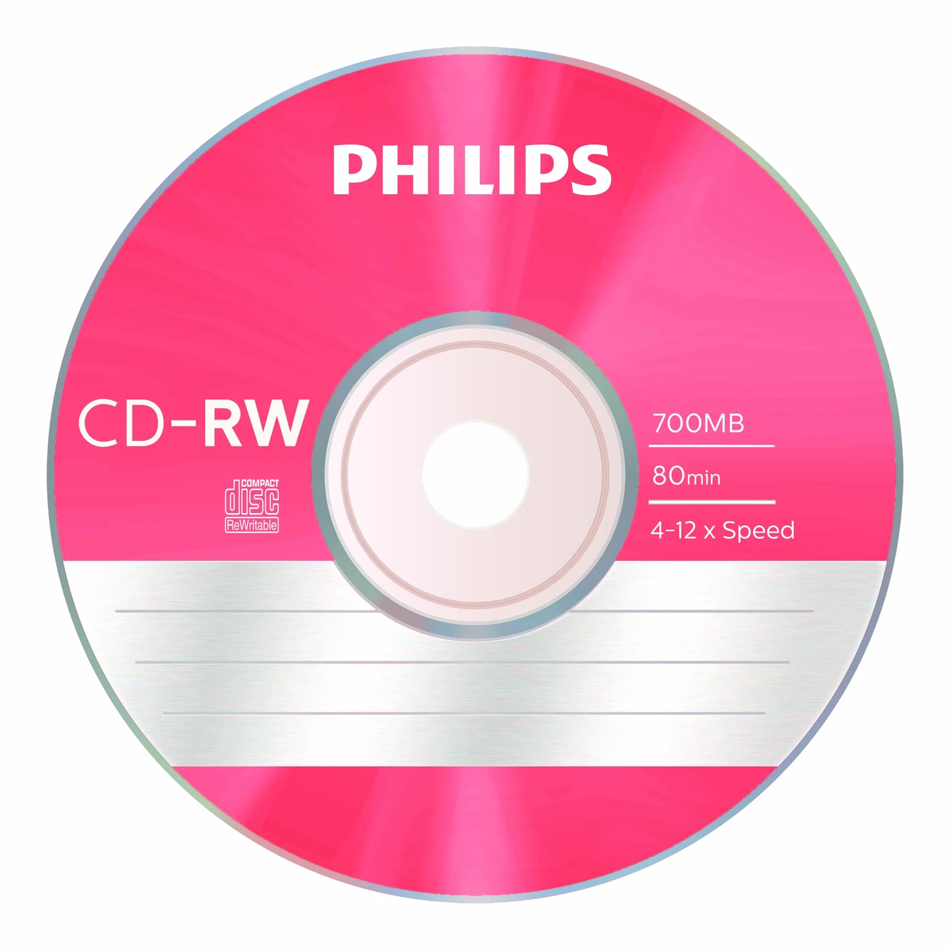 Philips CD-RW nośniki o wysokiej prędkości High-speed (700 MB / 80 minut, 4-12x prędkość, 5 szt. kolorowe Slim Case, wielokrotnego zapisu / nadpisywalne)