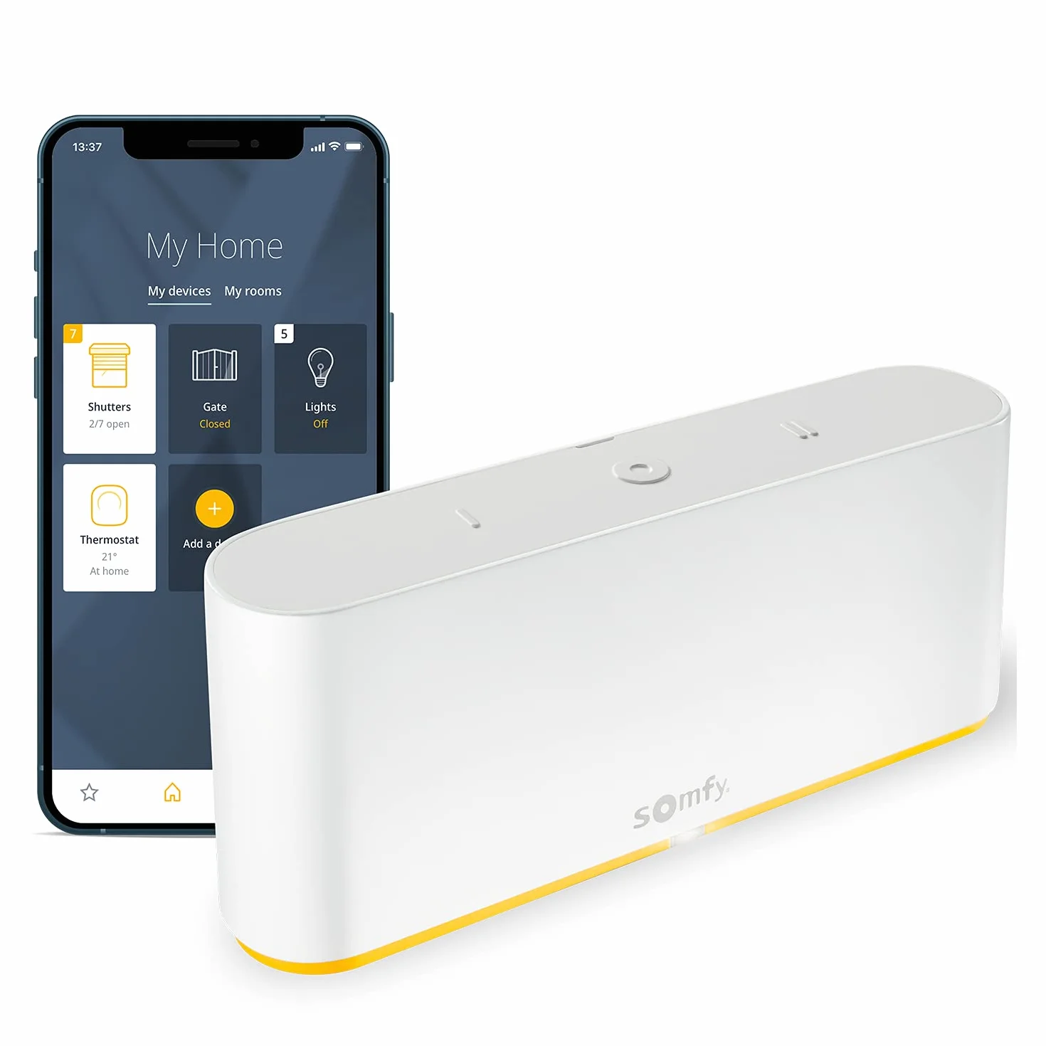 Somfy 1870600 - Przełącznik TaHoma | Inteligentne sterowanie do centralizacji i połączenia domu | Kompatybilny z io-Homecontrol, RTS i Zigbee 3.0 | Sterowanie głosowe z Google Assistant, Amazon Alexa
