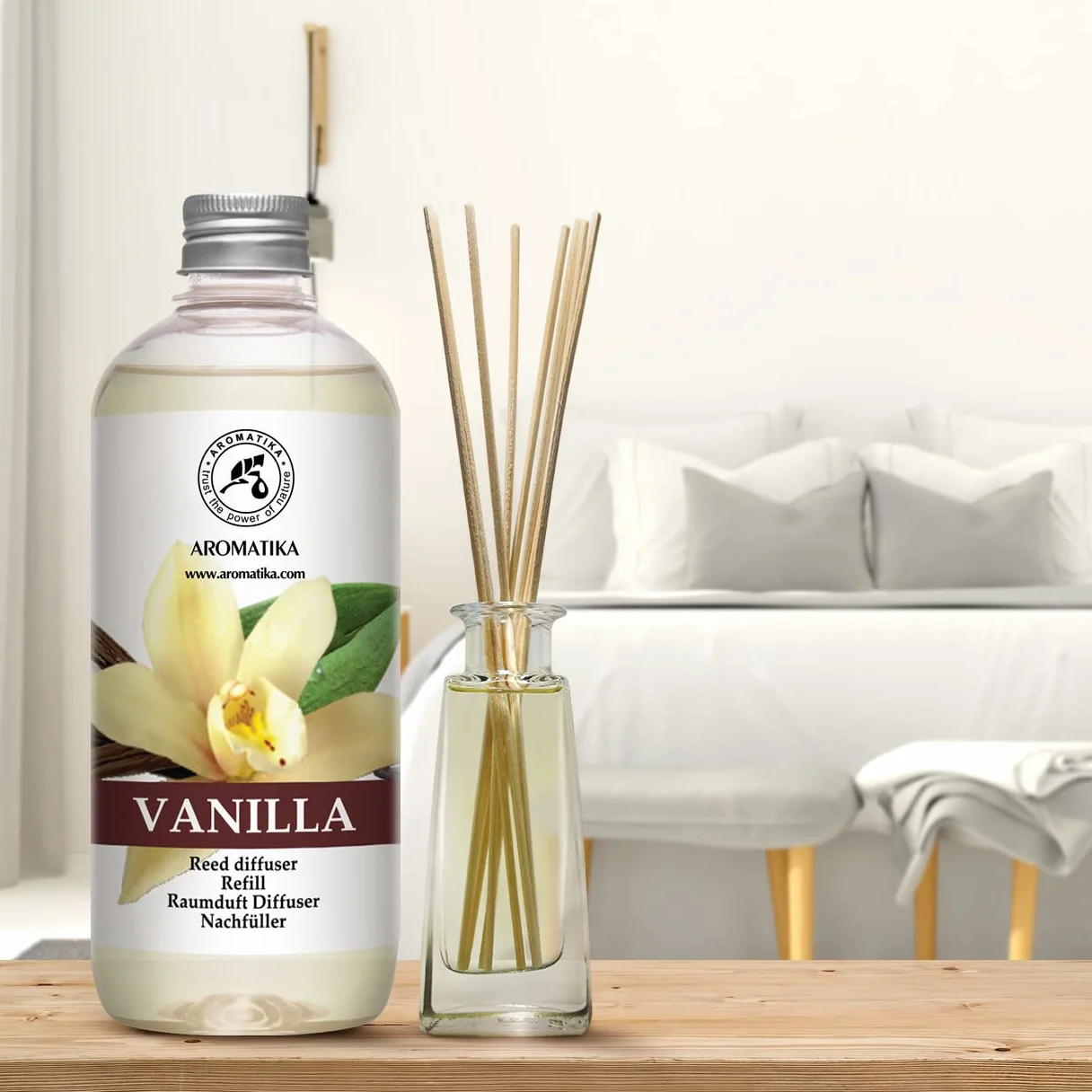 Recharge Vanille 500ml - Diffuseur Parfum Maison - Recharge Parfumée Longue Durée
