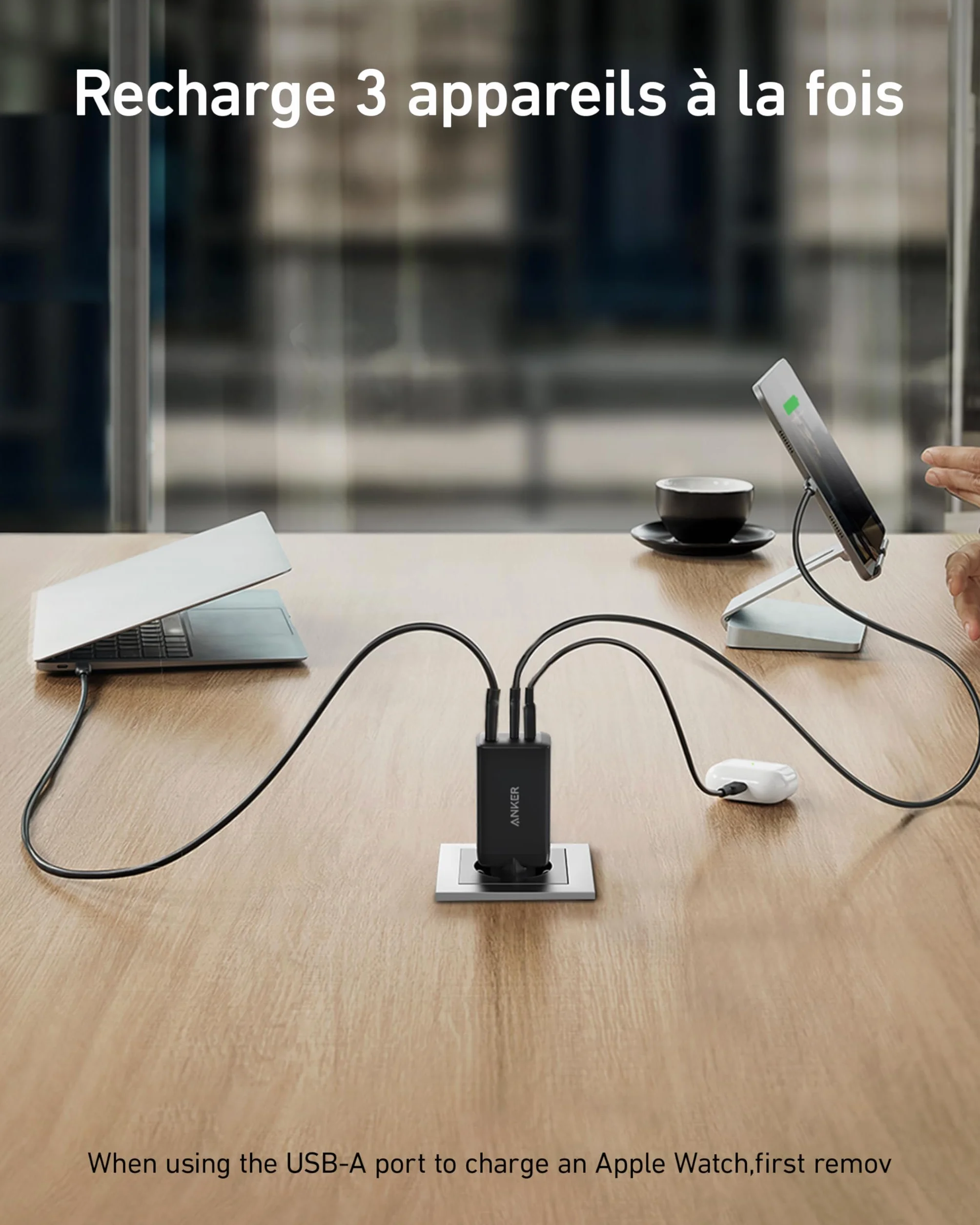 Anker Chargeur USB C Nano II 65 W Station 3 Ports PPS Rapide Bloc d'alimentation Compact
