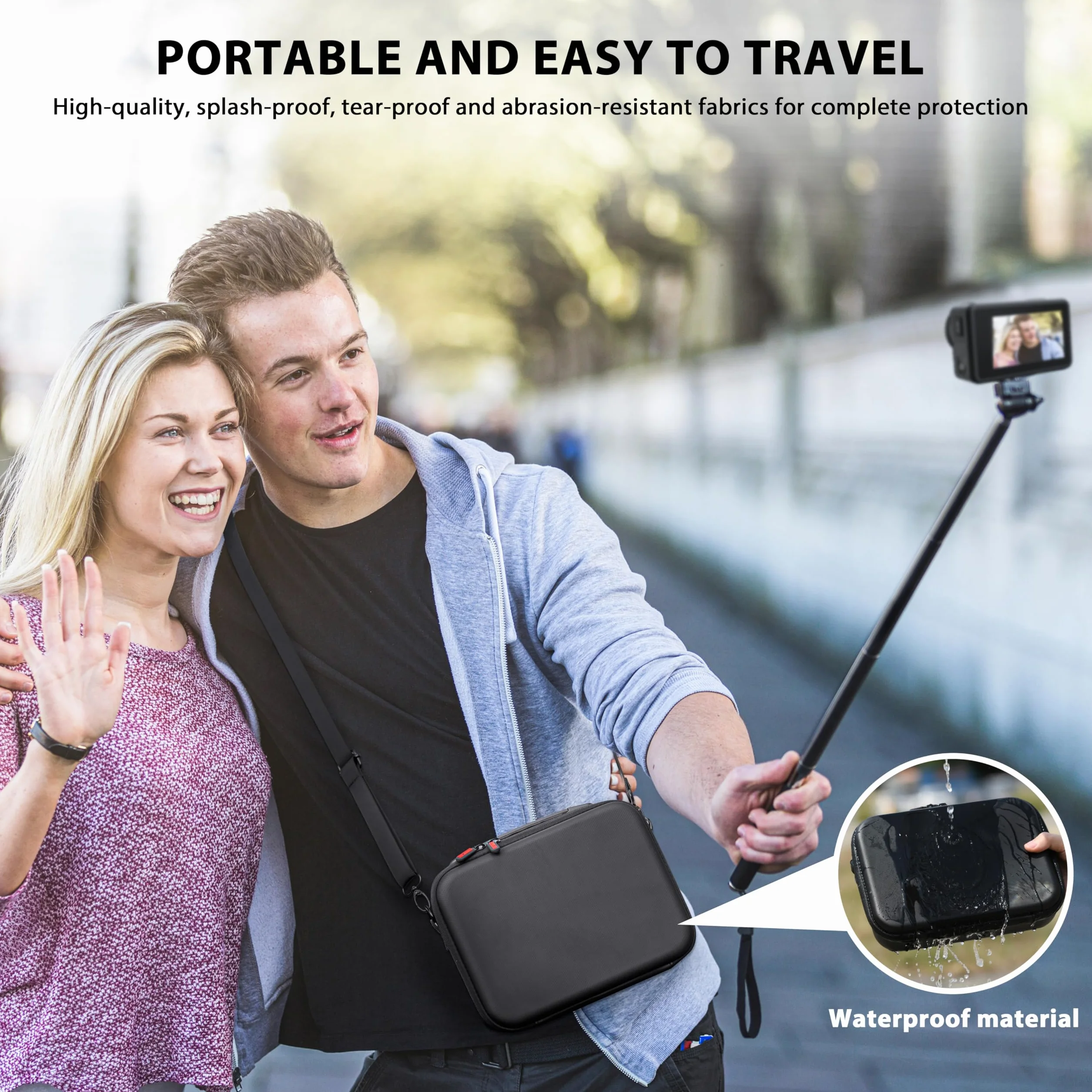 Tomat Action 5 pro torba do przenoszenia, przenośna torba na ramię torba podróżna do akcesoriów DJI Osmo Action 5 pro/Action 4, Black02, Kompaktowe