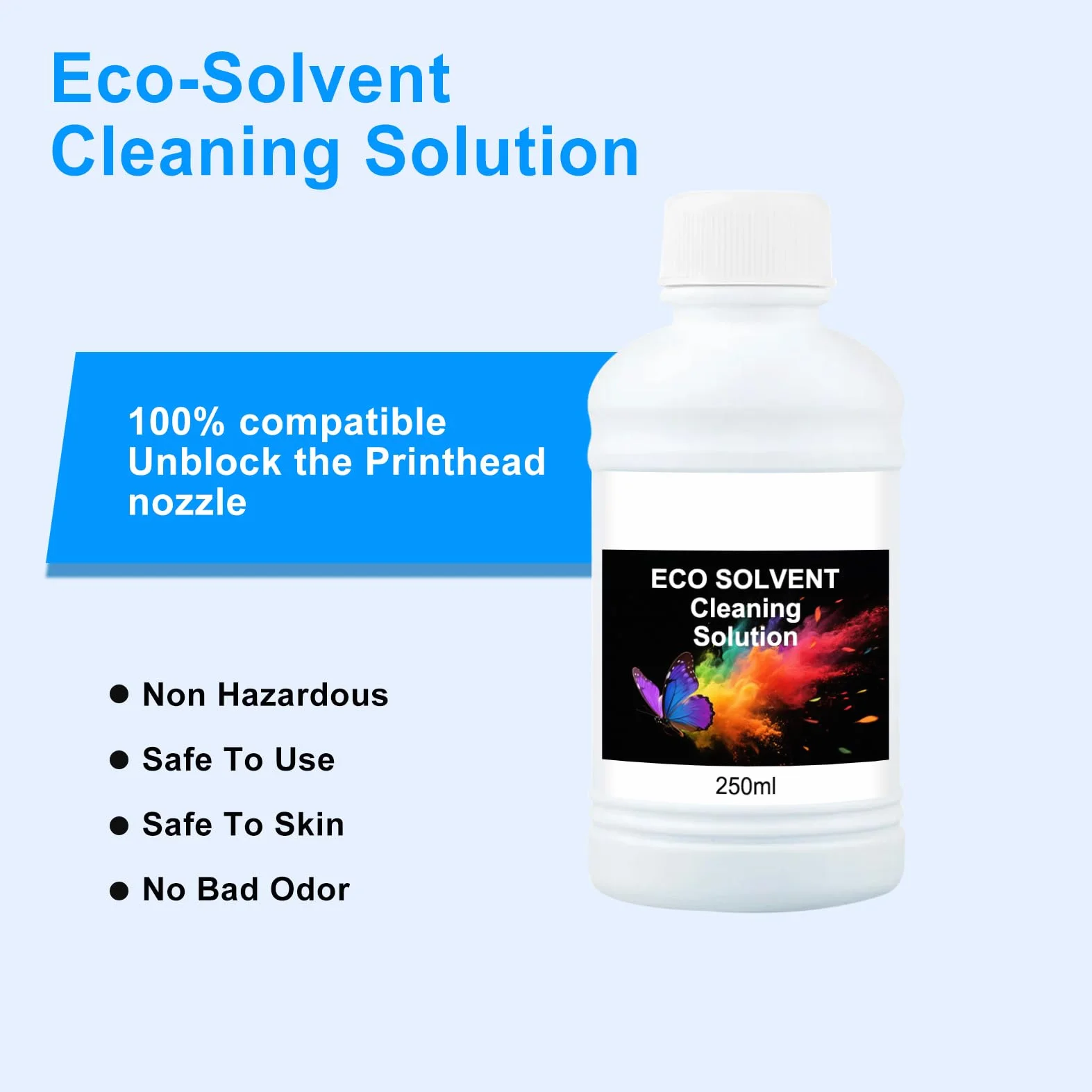 Eco Solvent Solution de Nettoyage d'encre 250 ml Compatible Epson DX5 DX7 DX9 DX10 DX11 Tête d'impression Roland Mimaki Mutoh