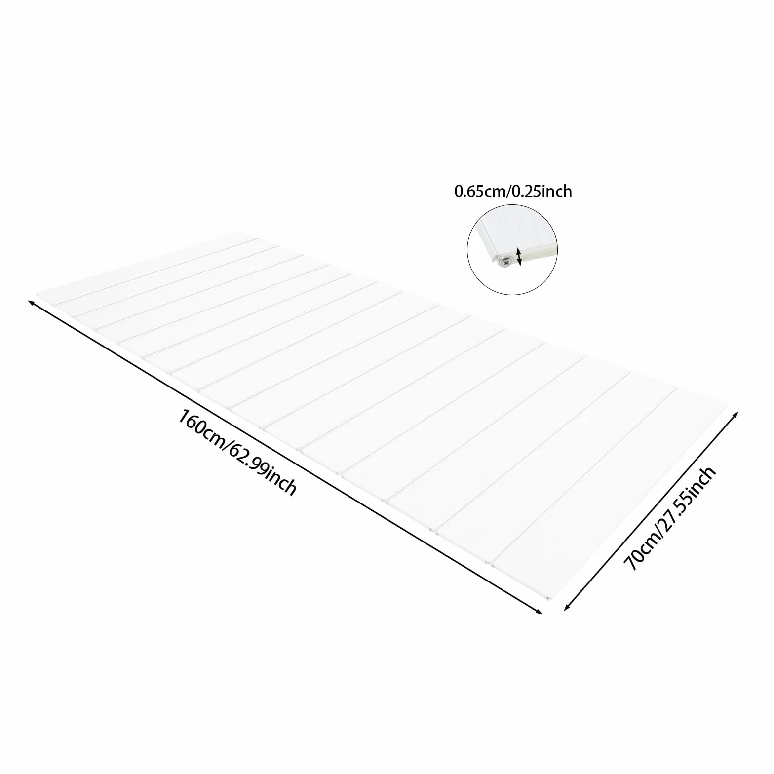 Plateau de baignoire pliable 160 x 70 cm PVC anti-poussière blanc