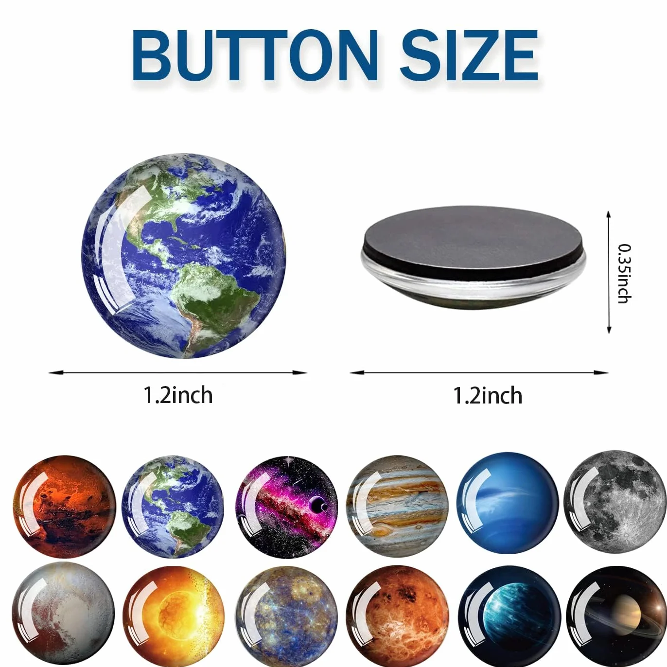 Vagues Magnet Frigo Original 12 Pièces Aimants Frigo 3mm pour Réfrigérateurs Tableau Magnétique Planète