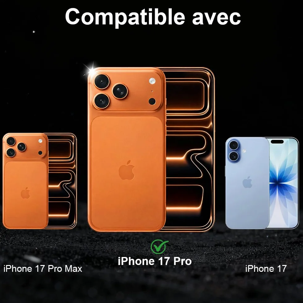 Osłona Obiektywu Aparatu iPhone 17 Pro folia ochronna na aparat, 3 sztuki szkło ochronne na aparat twardość 9H szkło hartowane na aparat, Ultra HD przezroczysta folia na obiektyw