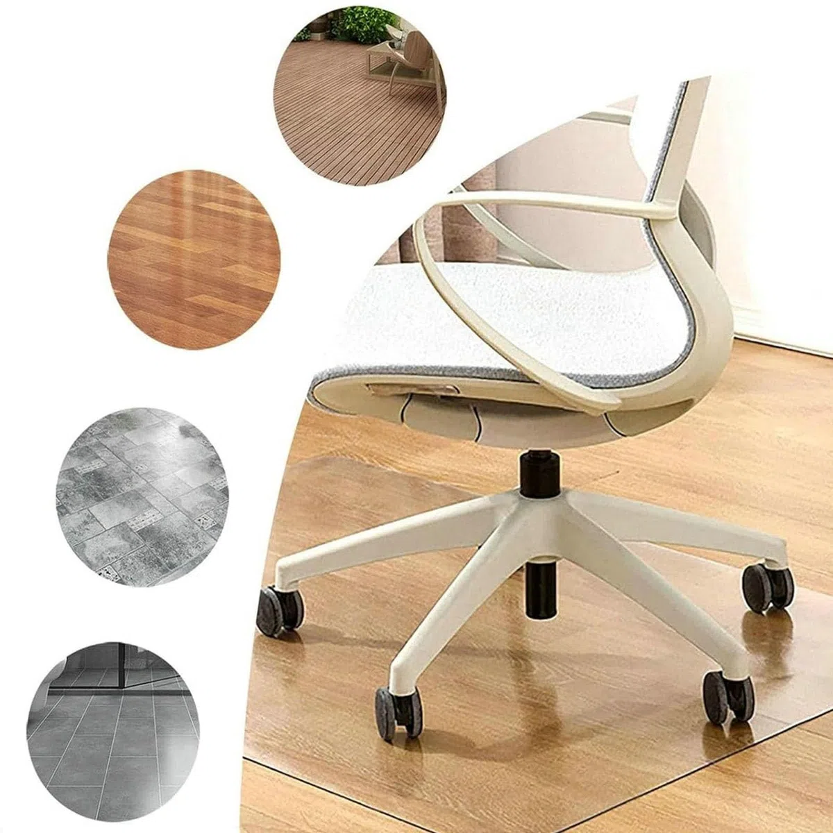 Tapis de protection de sol transparent en PVC de 2 mm antidérapant et résistant aux rayures pour la maison et le bureau, idéal pour les planchers en bois et les bureaux d'étude