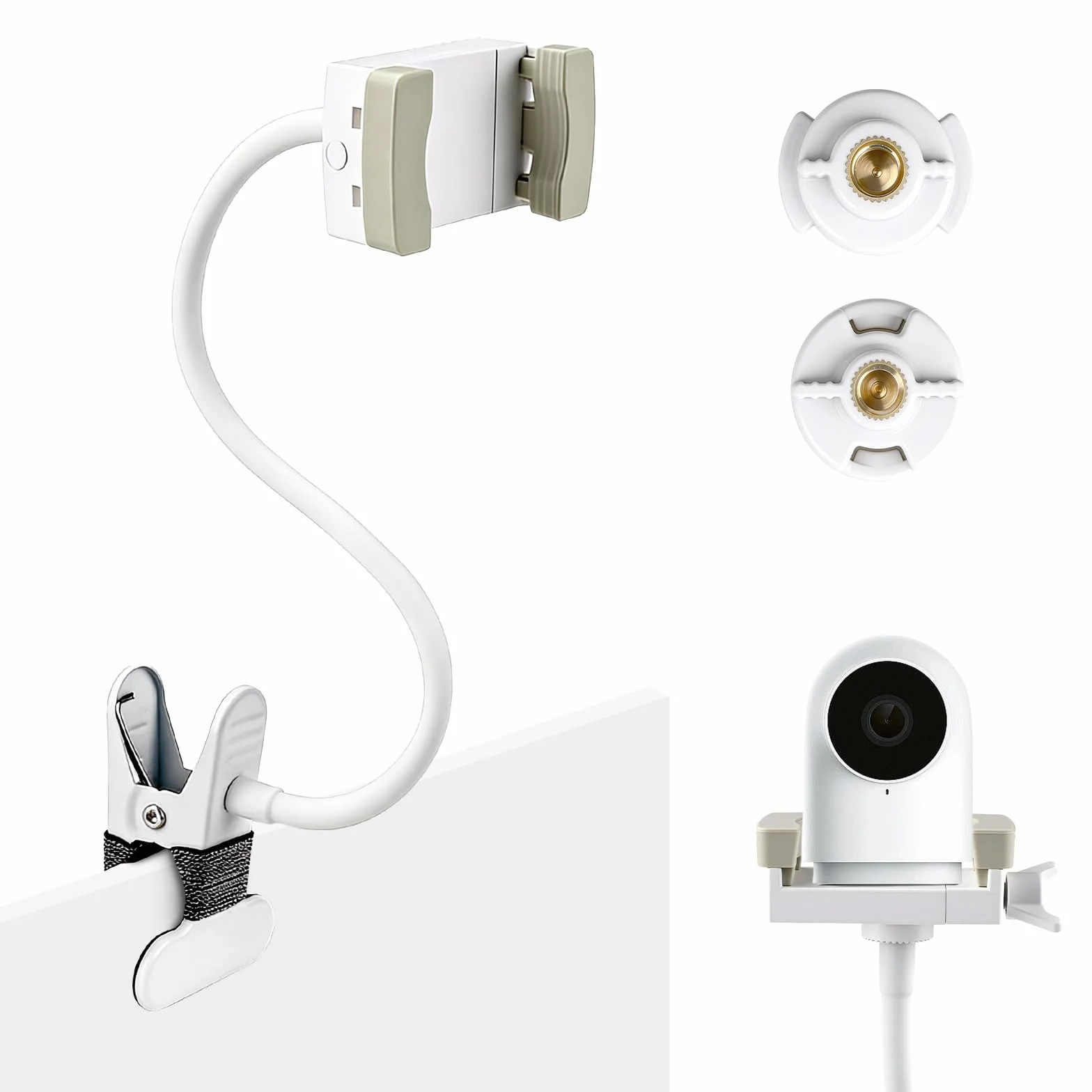 Uchwyt na kamerę o długości 40 cm, kompatybilny z HelloBaby Camera Holder, kompatybilny z GHB, elastyczny uchwyt do monitora, kompatybilny z Philips Avent, uchwyt na klem, stojak, uchwyt na