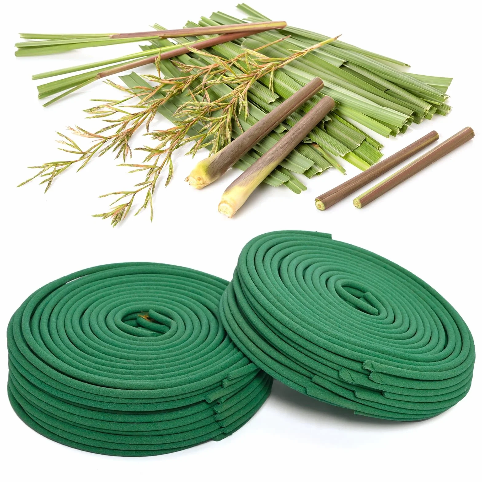 Spirales Encens à la Citronnelle pour l'extérieur – Lot de 2 (48 bobines + 2 supports)