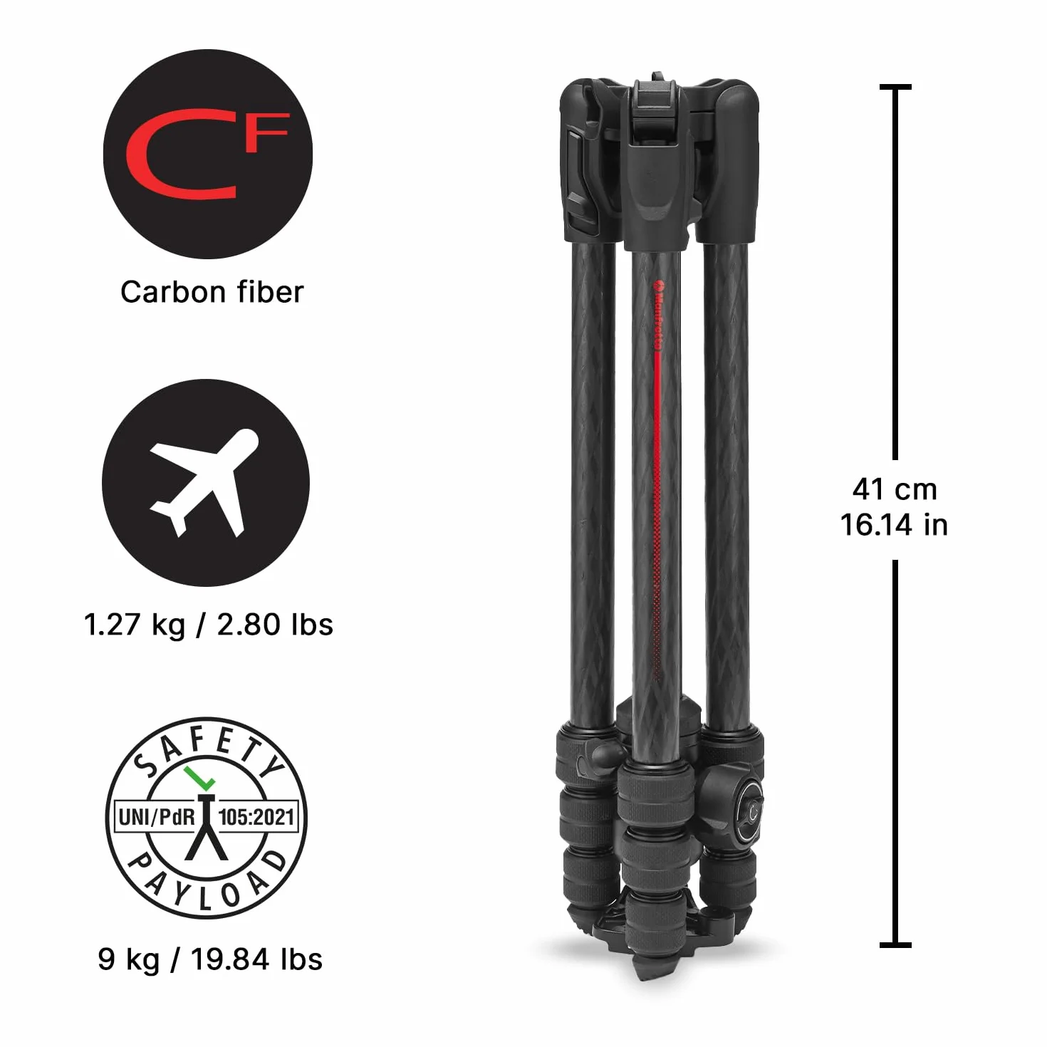 MANFROTTO Kit Befree Advanced AS Carbone bagues de Serrage