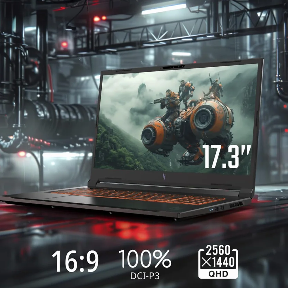 acer Nitro V 17 AI ANV17-61, Laptop Gaming 17.3", Full HD IPS (AMD Ryzen AI 9 365, 32 GB RAM, 1024 GB SSD, GeForce RTX 5070, Bez systemu operacyjnego), Czarny, Klawiatura QWERTY Hiszpański