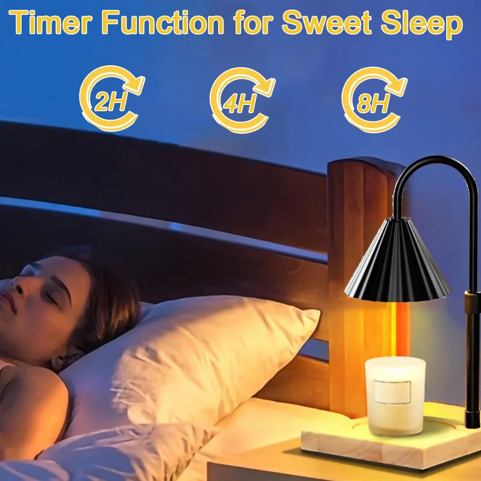 Lampe Chauffe-Bougie, Lampe Parfumée avec Minuterie et Variateur, Candle Warmer Lamp électrique, Lampe Bougie pour Cadeaux Chambre Bureau Yoga Décoration