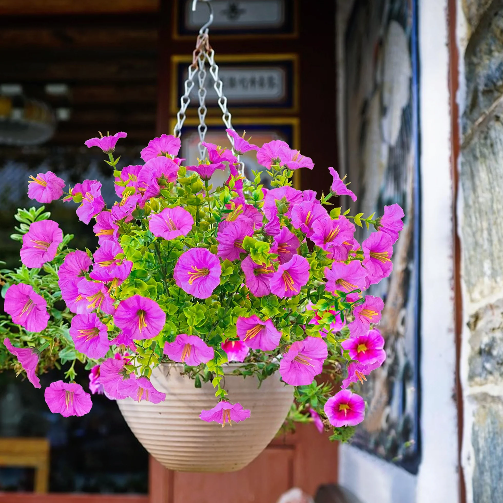 TINA Fleurs Artificielles 6 Bouquet Gloire du Matin Résistantes aux UV Décoration Extérieur Maison Jardin