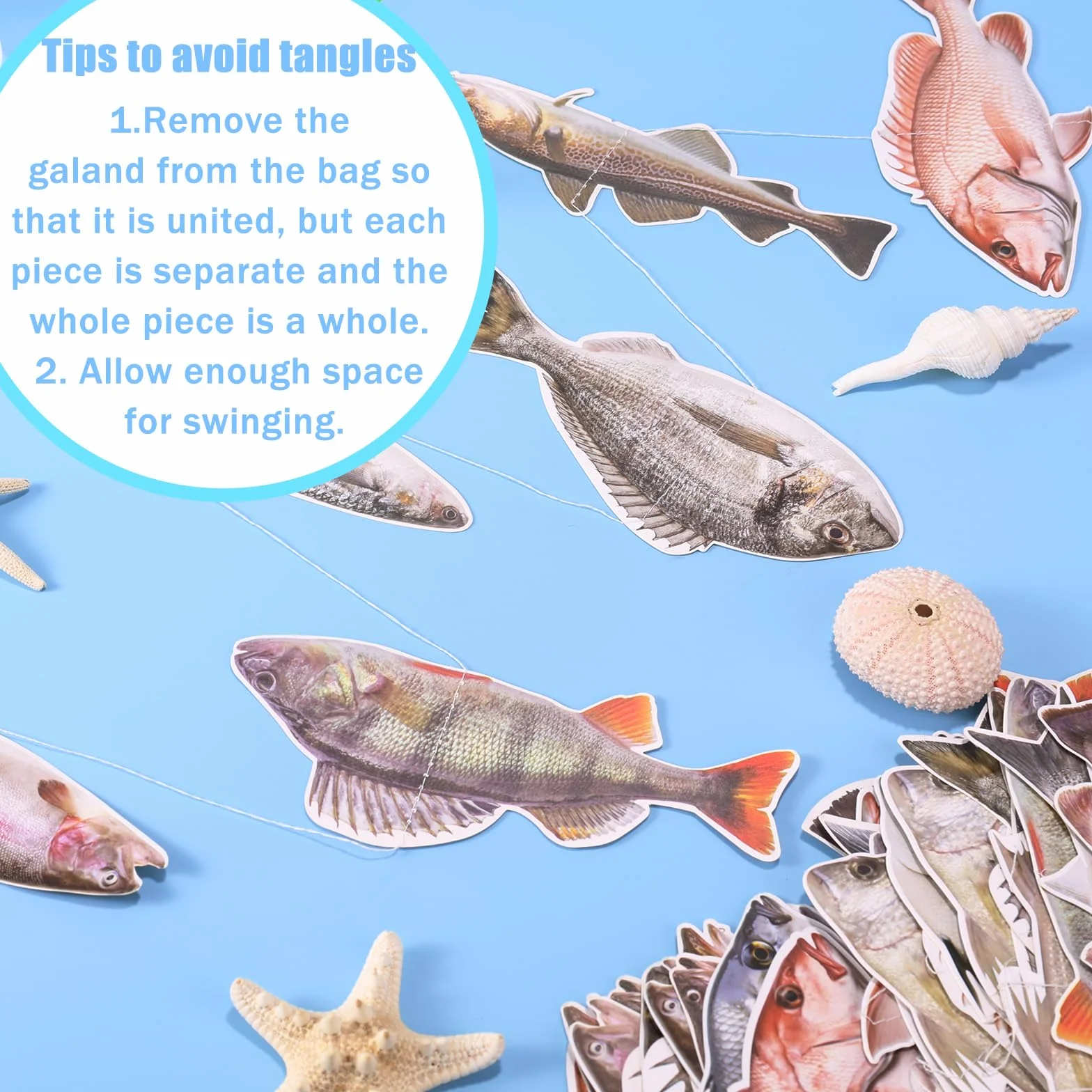 Guirlande Bannières Thème Pêche pour Décoration Fête Anniversaire Poisson