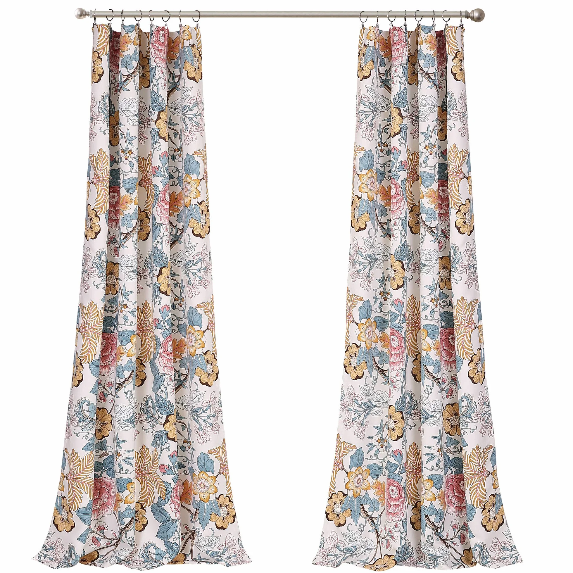 Lush Decor Sydney Rideaux occultants fenêtre 241,3 x 132,1 cm Bleu Jaune Paire
