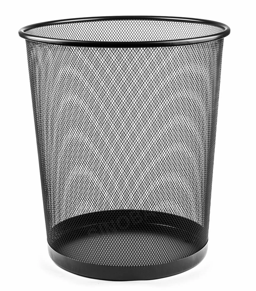 Corbeille à papier Poubelle en fil 34 cm 18 l Noir