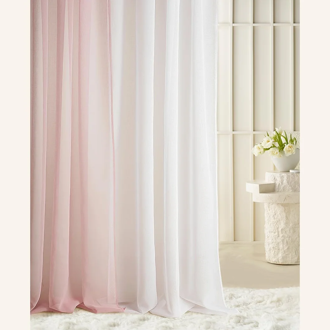 Rideau Voilage Transparent avec Oeillets Novelia 140 x 230 cm Blanc pour Salon Chambre Fenêtre