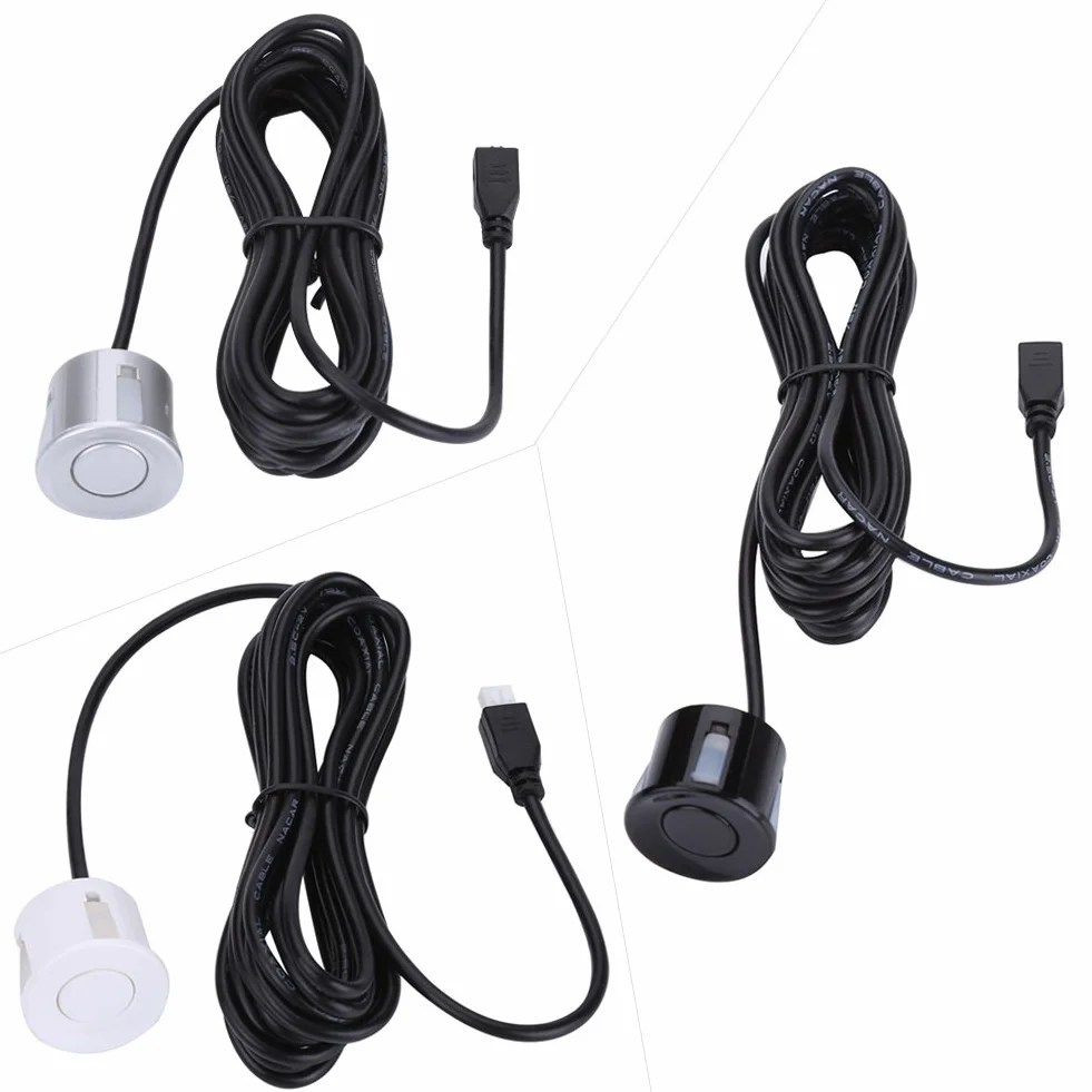 4szt Czujnik parkowania Sonda, cofania detektor kopii zapasowej pojazdu (czarny) kabel czujnik parkowania 4.5