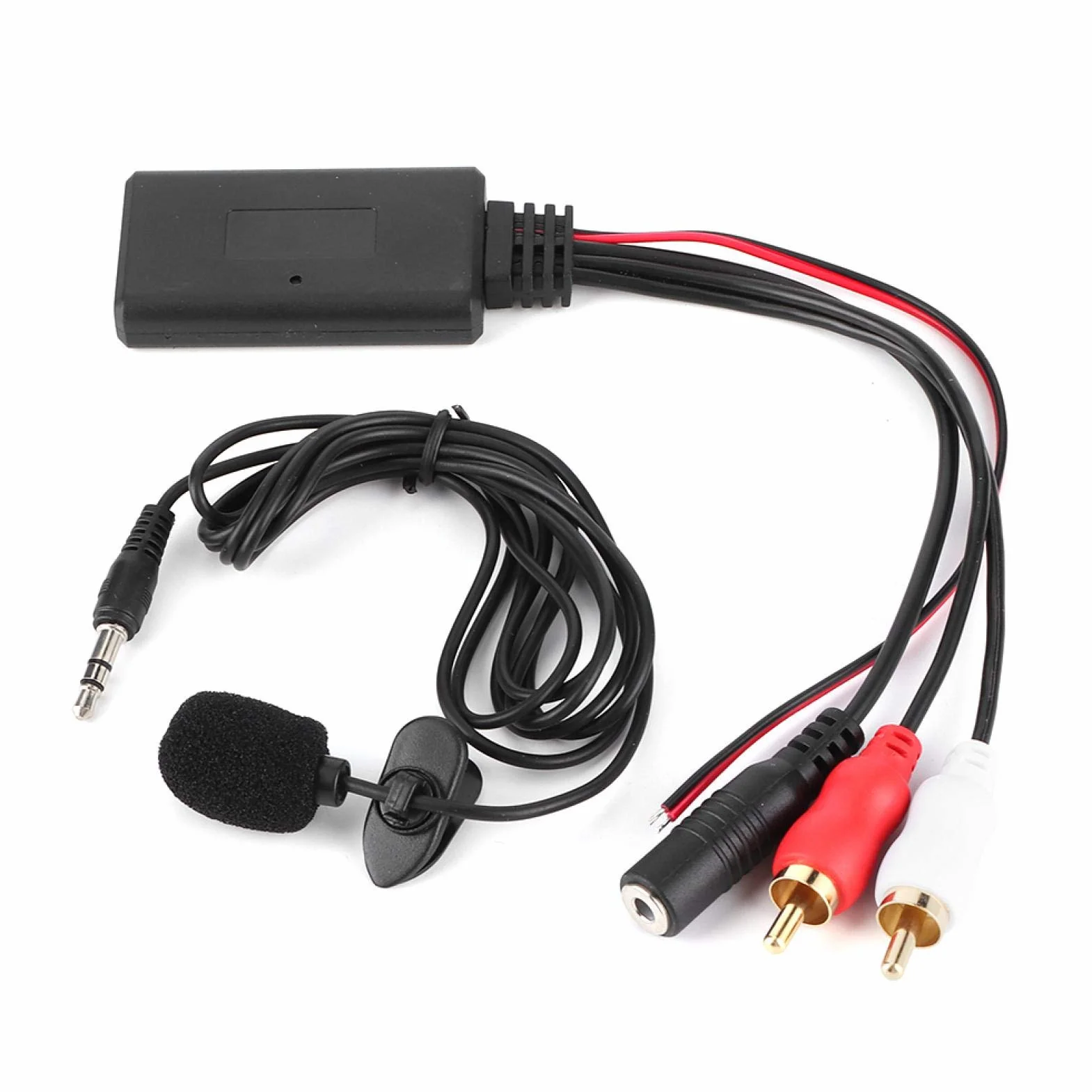 Moduł Bluetooth AUX, moduł Bluetooth AUX 2 RCA adapter kablowy z mikrofonem głośnomówiącym do Alpine