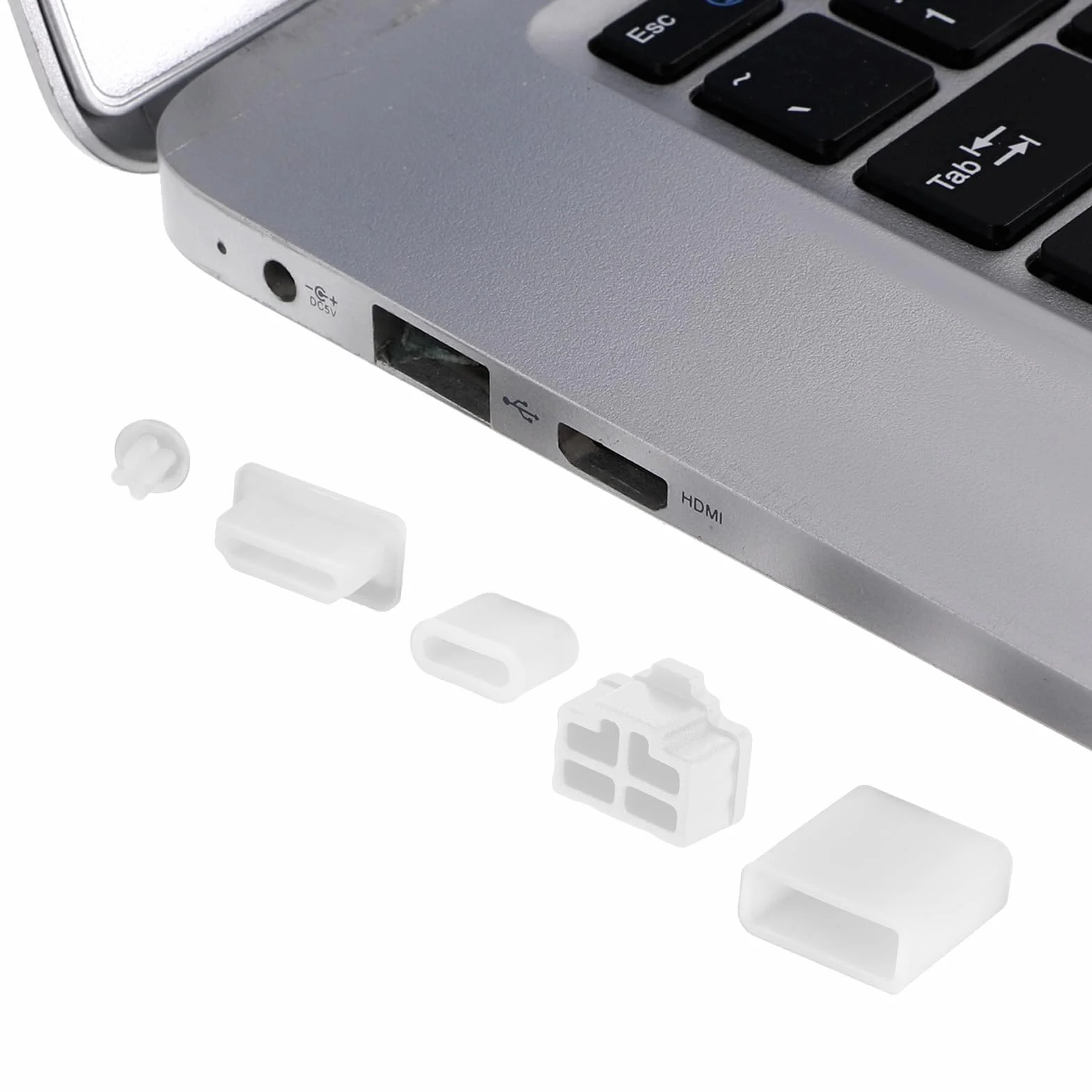50 sztuk, 7 rodzajów nasadek ochronnych USB, silikonowe, ochrona przed kurzem USB A, port USB-C, ochrona przed kurzem, do USB A, żeńskie/męskie, słuchawki typu C, słuchawki 3,5 mm, HDMI