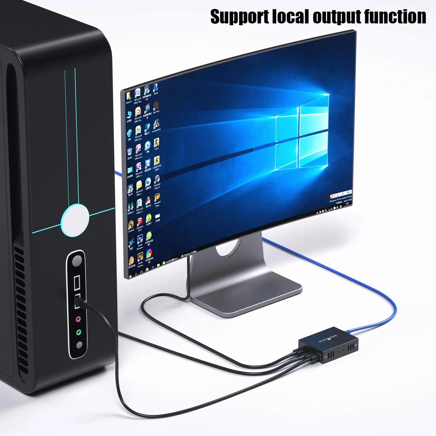 PWAYTEK Przedłużacz HDMI KVM USB 1080P Over Cat5e/6 kabel Ethernet 45 m do sterowania myszką i klawiaturą sygnały zdalne