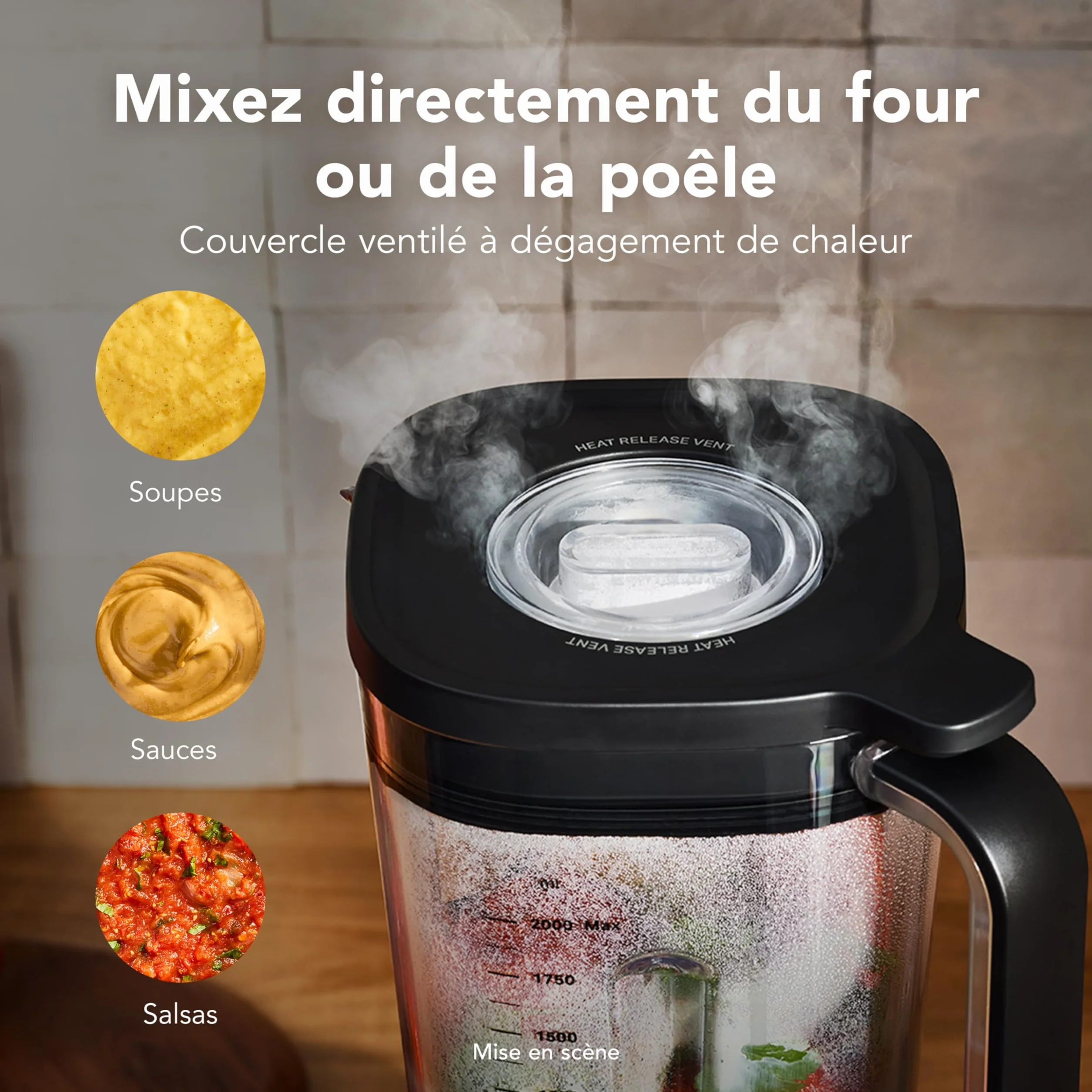 KitchenAid Blender Pure Power, Pichet 2L Sans BPA, 10 Vitesses, Programmes Glace & Smoothie, Lames Inox Asymétriques, Base Métal, Noir Mat