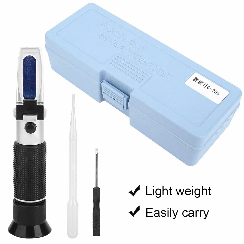 Omabeta Réfractomètre Vétérinaire pour Colostrum Réfractomètre Brix 21 * 9 * 5 Réfractomètre Compteur de Test de Sucre 0-20% avec Indice Précis pour la Compensation Automatique de la Température