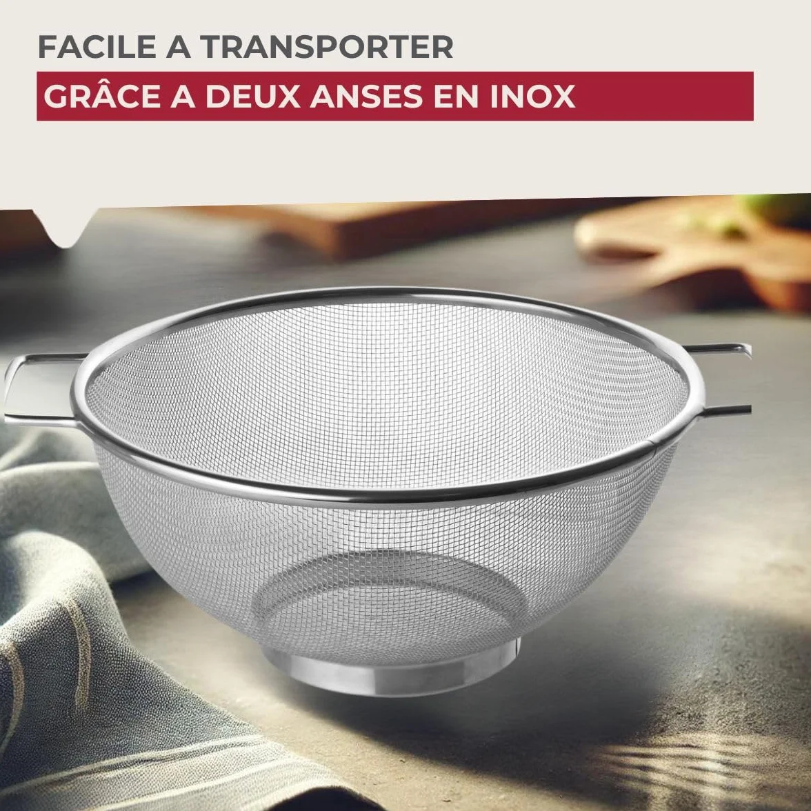 Fackelmann Passoire Tamis INOX 26 x 11,5 cm Acier Inoxydable Argent