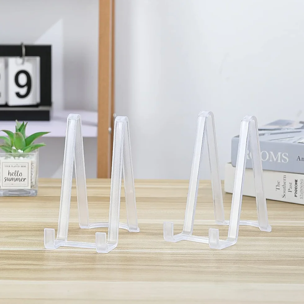 Chevalet Support Assiette Decorative Plastique 15 cm 6 pièces