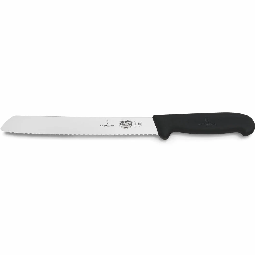 Victorinox Fibrox Couteau à pain denté 21 cm Inox Noir