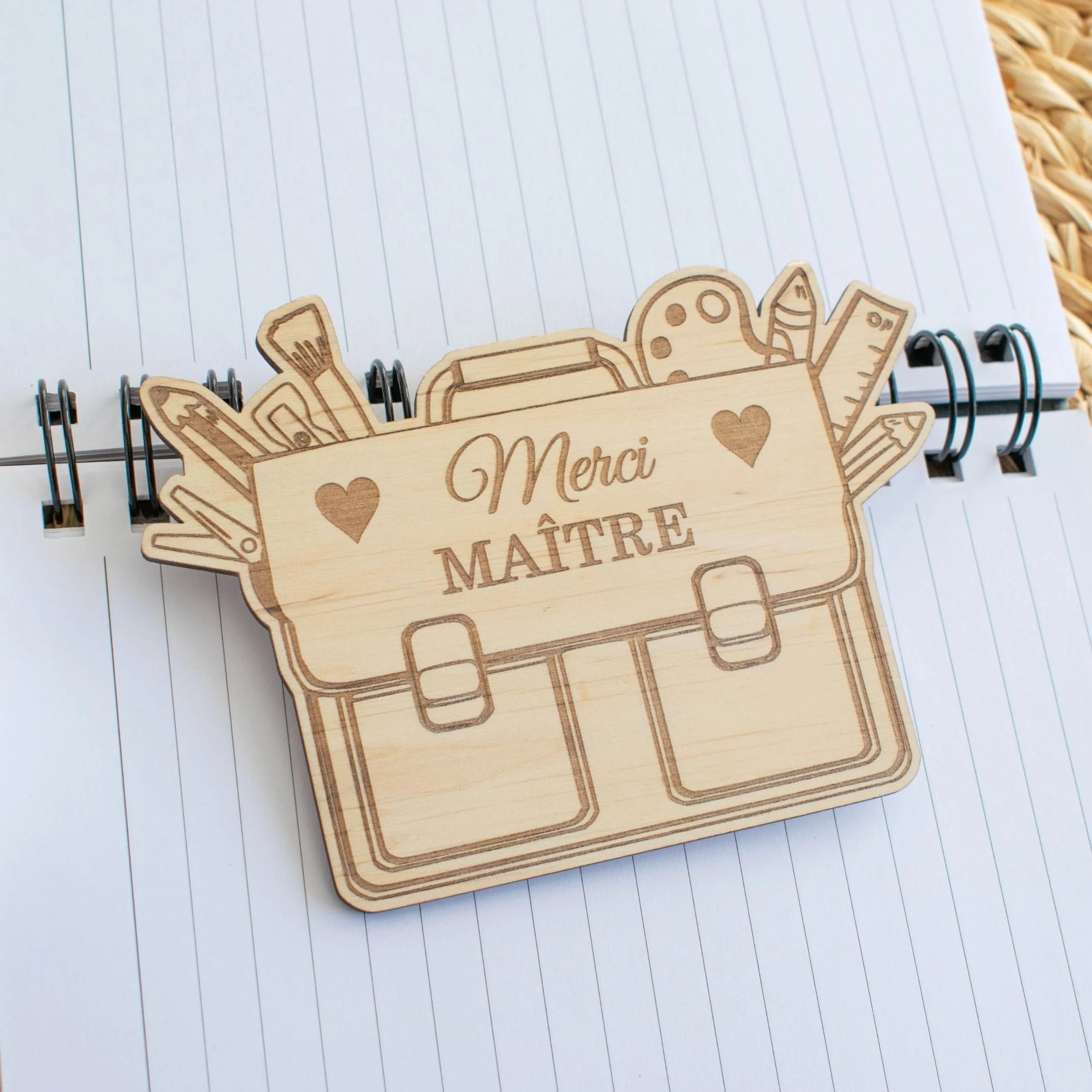 Magnet Maître Merci - Cadeau Fin d'année Scolaire Enseignant - Marque Page Professeur Retraite