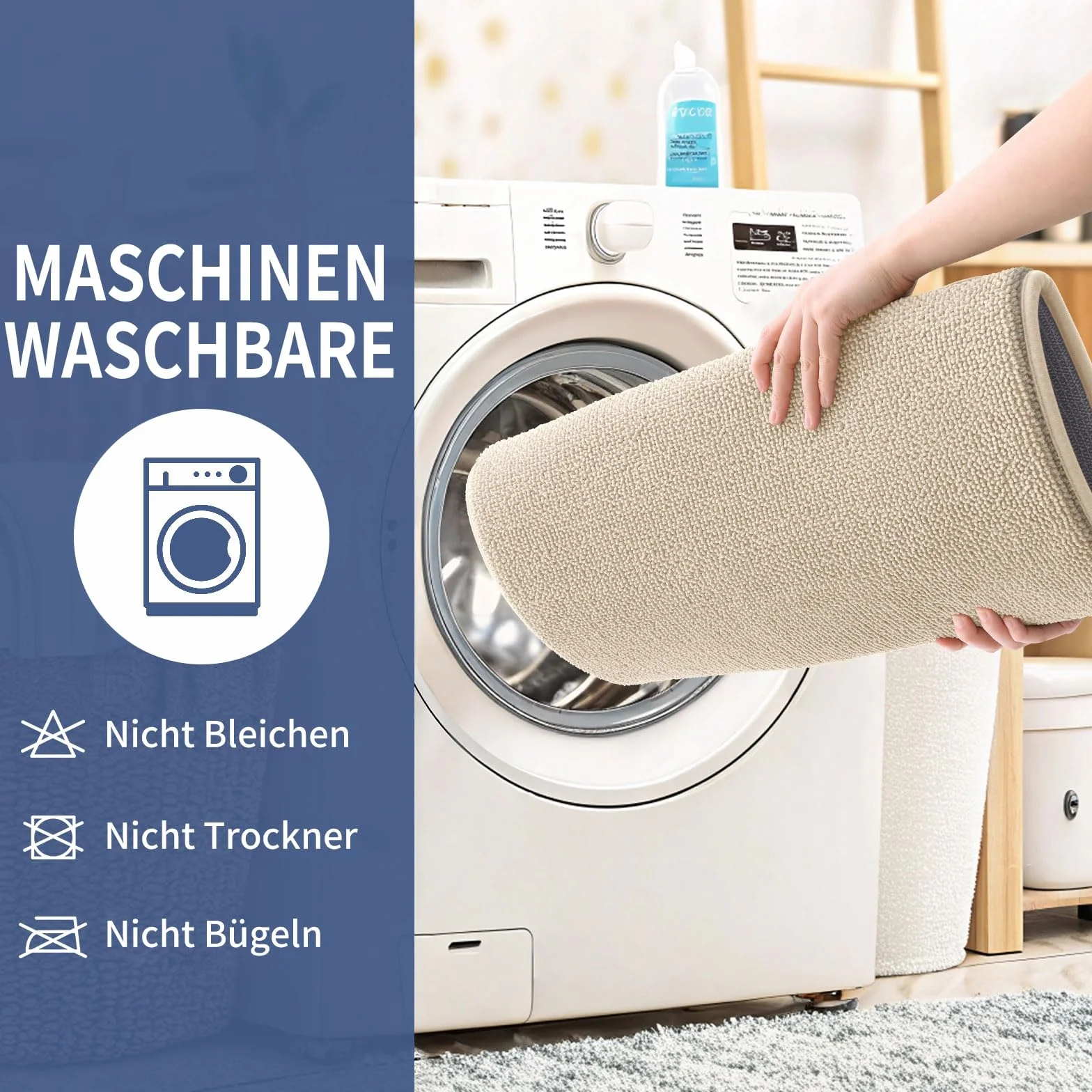 Homaxy Tapis de bain en mousse à mémoire de forme 60 x 90 cm Beige Antidérapant Absorbant