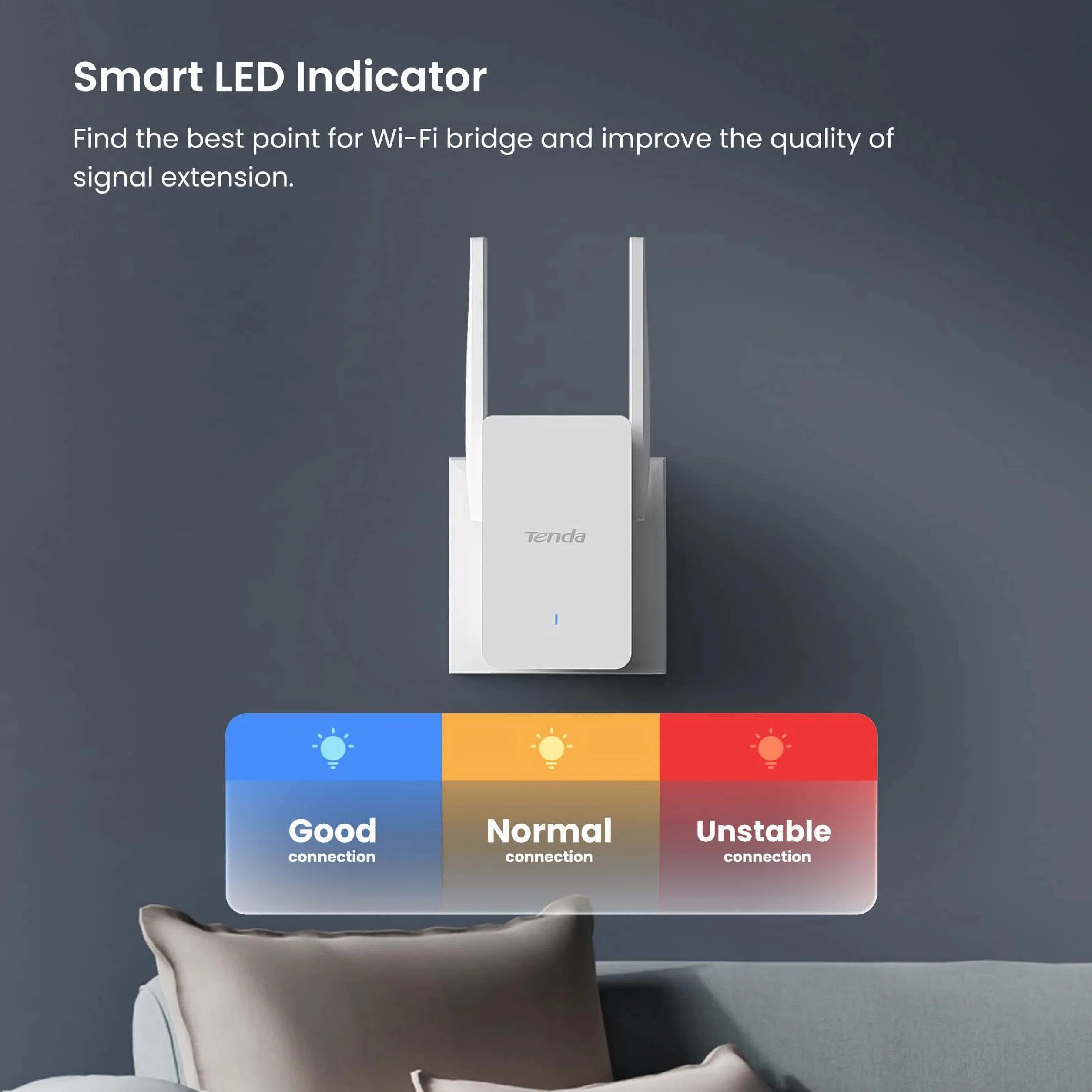 Tenda Wzmacniacz Wi-Fi 6 AX3000, Wzmacniacz sygnału WiFi, Dwuzakresowy 2.4 GHz/5GHz, Przedłużacz Wi-Fi Kompatybilny z routerami, Tryb Ap, Przycisk WPS, Inteligentny sygnał LED (A33), Biały