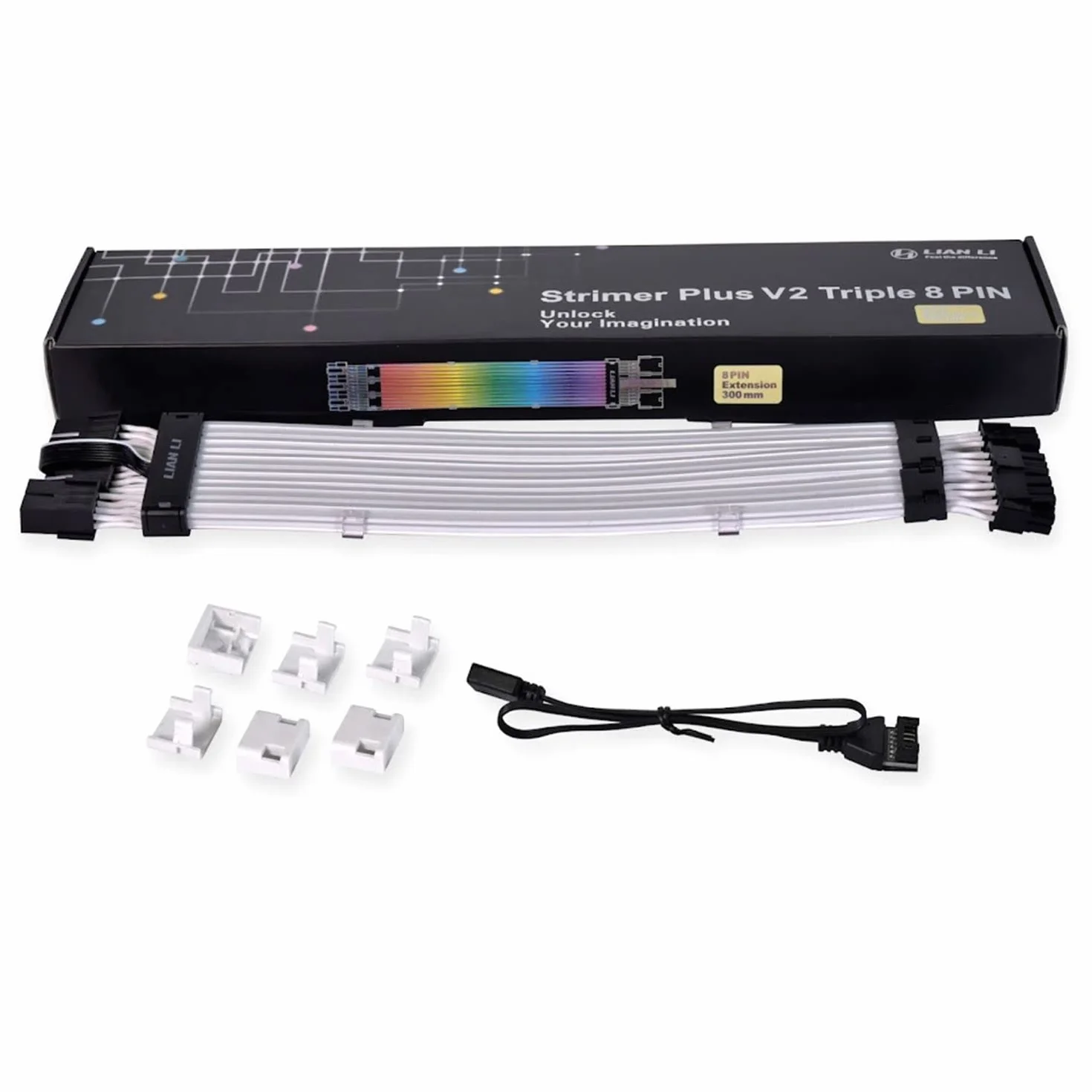 Lian-Li Strimer Plus V2 Triple PW12-PV2 BLACK, Kabel RGB, 8-pinowy, Czarny