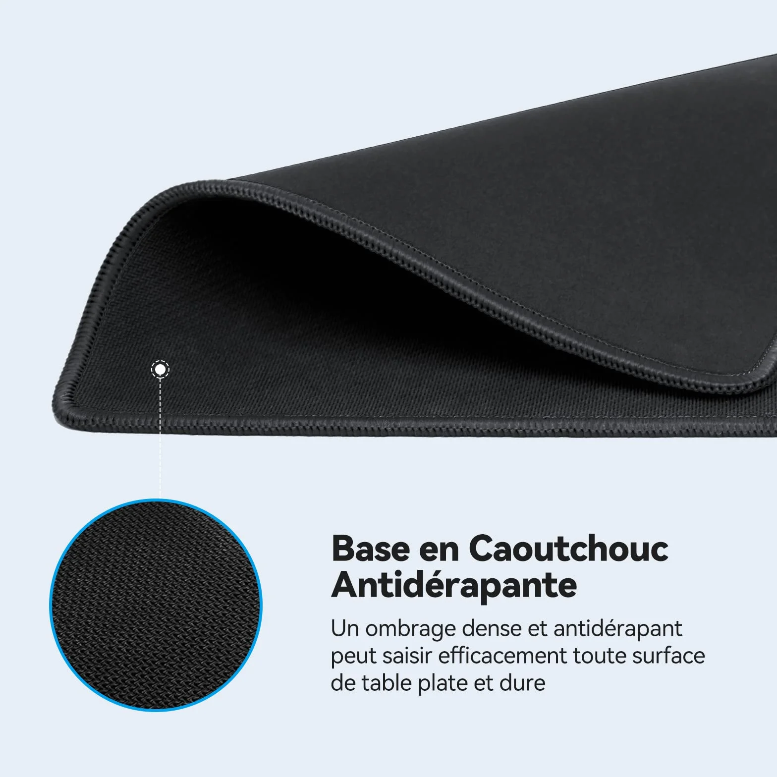 TECKNET Tapis de Souris Gamer 27x21 cm, Base Caoutchouc Imperméable Antidérapante, Noir