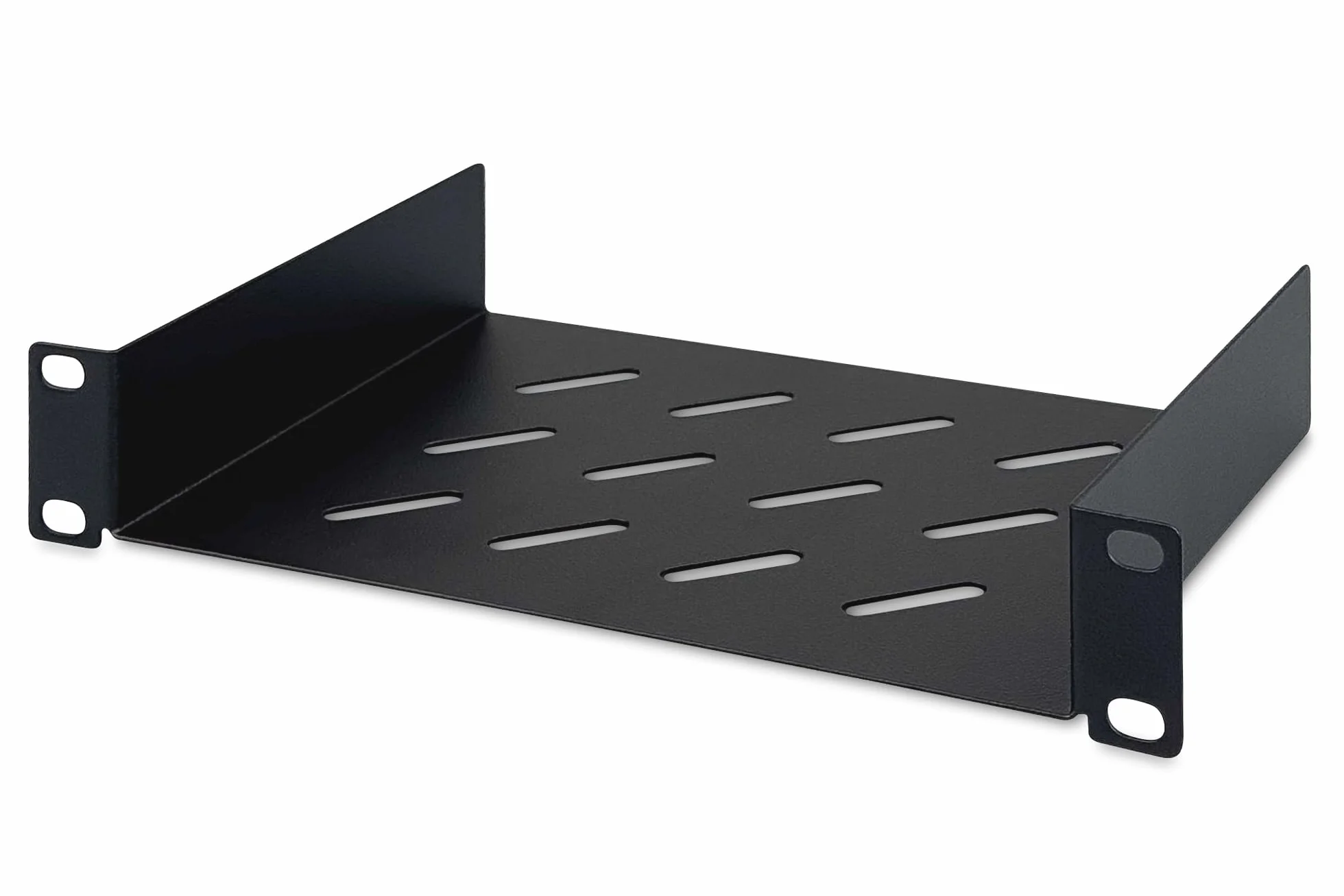 DIGITUS Étagère 1U 10 pouces (254 mm) pour armoire réseau 150 mm profondeur tôle d'acier perforée Noir
