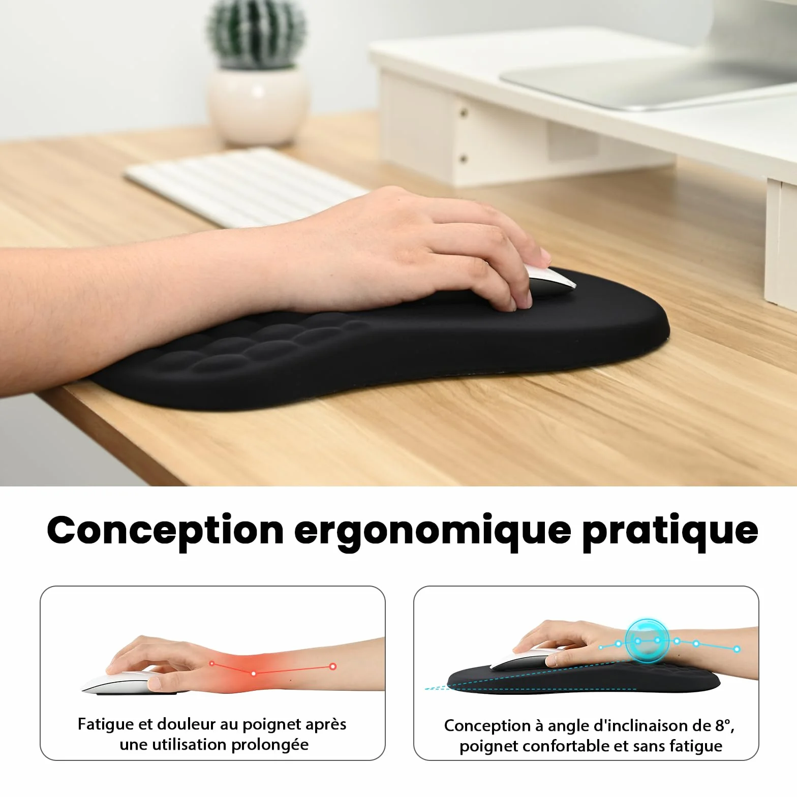 EooCoo Tapis de Souris XXL Gaming, Repose-poignet Ergonomique, Surface Agréable, Glisse Fluide