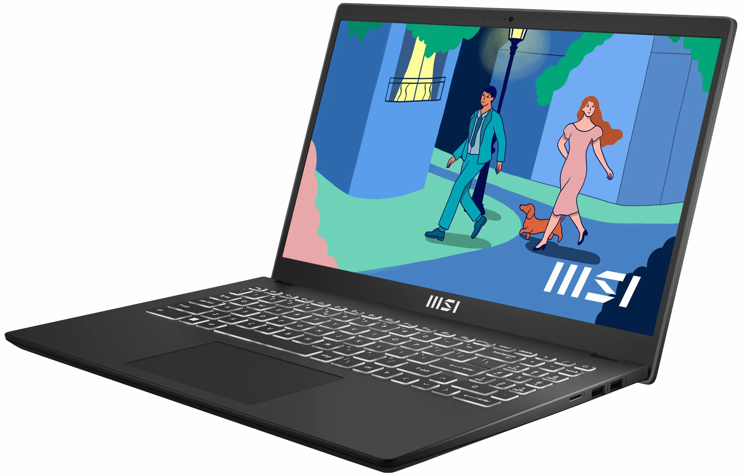 MSI Nowoczesny laptop 15 Lifestyle & Business 15,6", wyświetlacz Full HD, procesor AMD Ryzen 5 7530U, 16 GB DDR4 RAM, 512 GB SSD, AMD Radeon Graphics, Windows 11 Home, czarny, B7M-284 ,DE QWERTZ