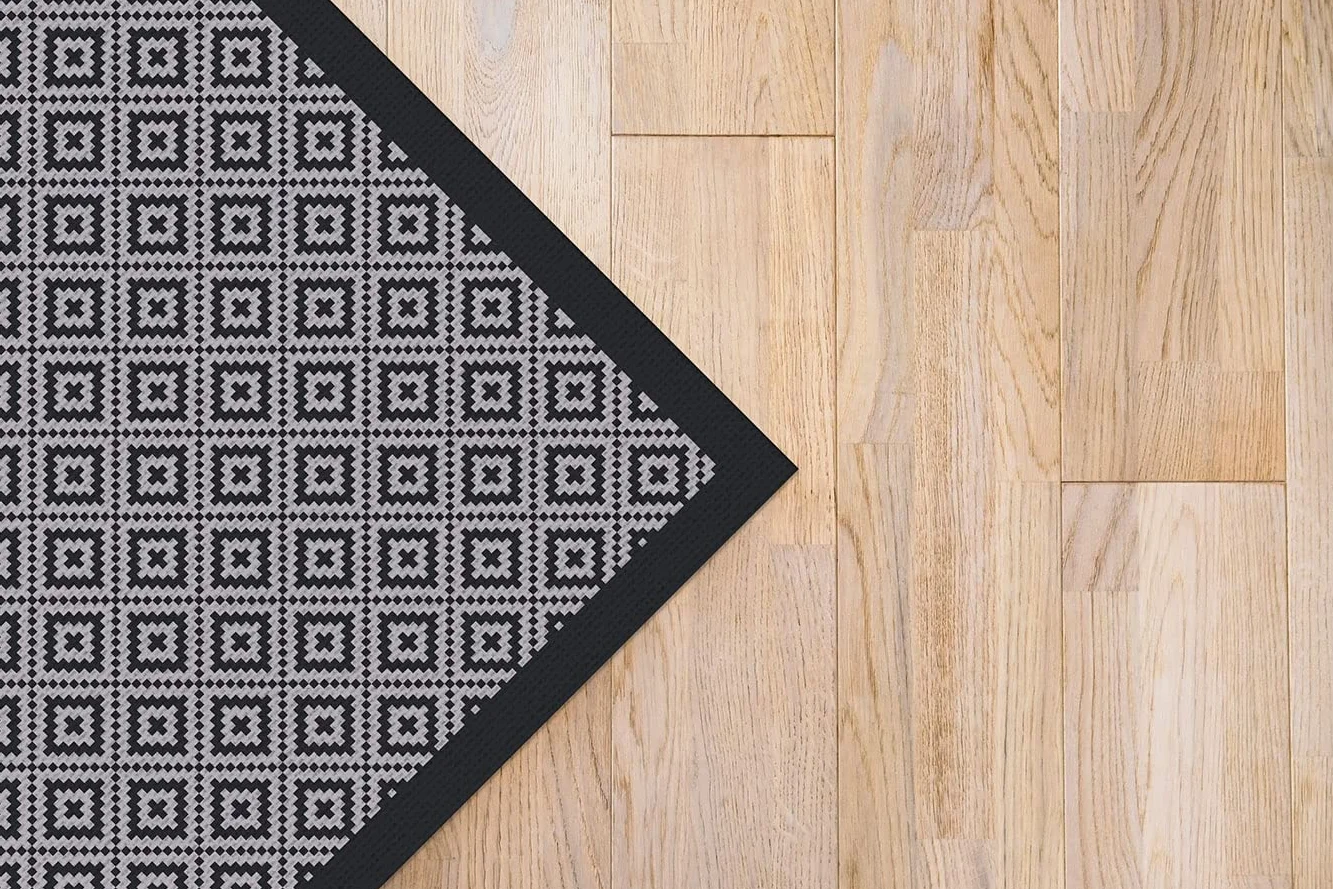 Panorama Tapis Vinyle - Modèle Inca Noire 100x140 cm - Différentes Tailles - Deco Maison, Cuisine, Chambre et Exterieur