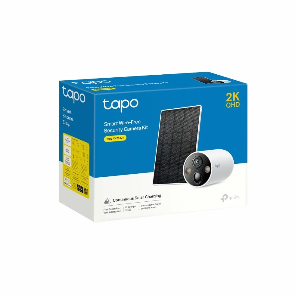 TP-Link Tapo C425 KIT | Kamera zewnętrzna 2K QHD z baterią + stacja H200 | Pełnokolorowy obraz nocny | AI detekcja | Dwukierunkowe audio | Kompatybilna z Alexa i Google Home