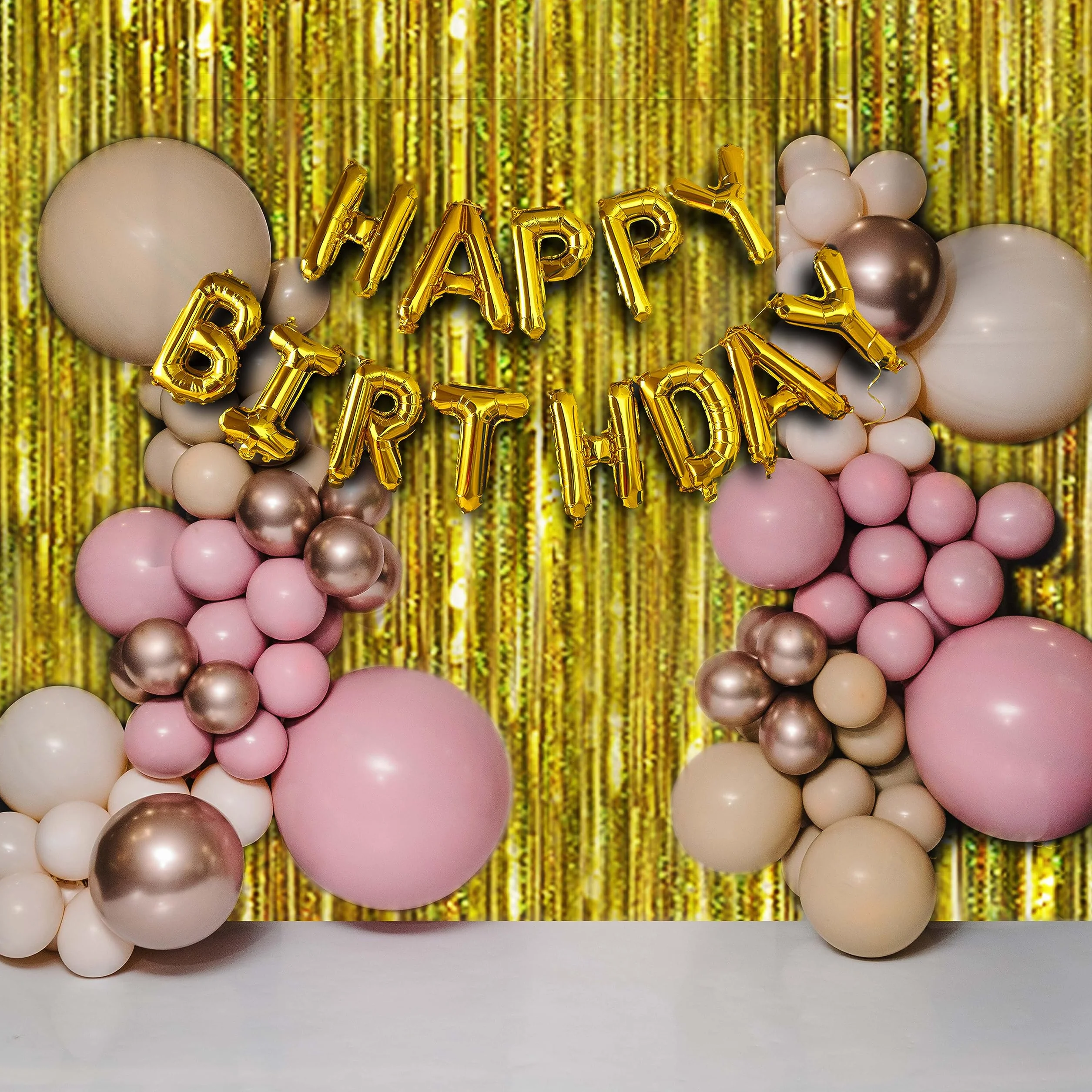 Rideau Métallique de Frange dorés 1x2,5 m Décoration Paillettes Nouvel An Anniversaire Mariage