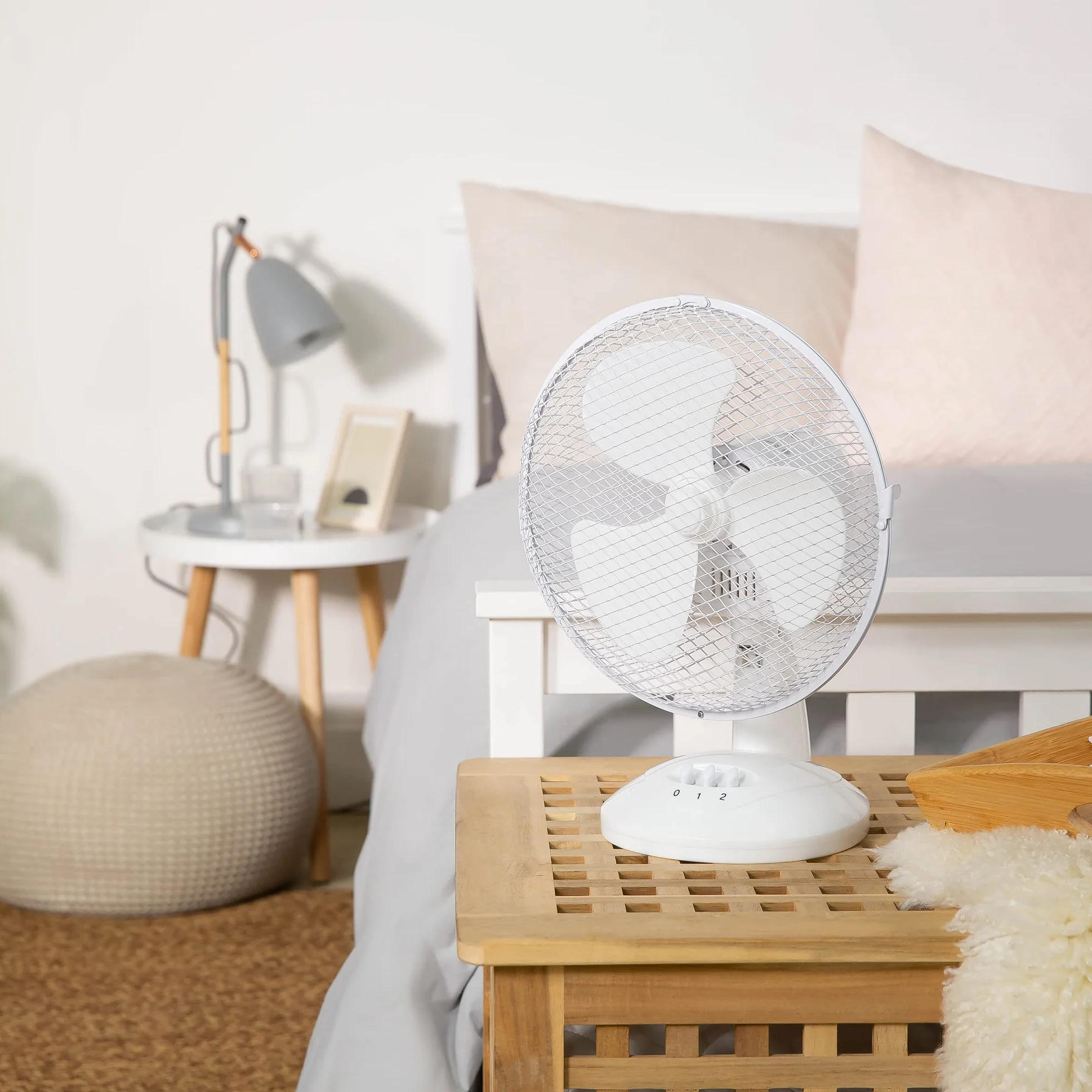 Russell Hobbs Rhpdf0921 Ventilateur De Bureau Portable 22.9 Cm 2 Vitesses Oscillation Grand Angle Silencieux