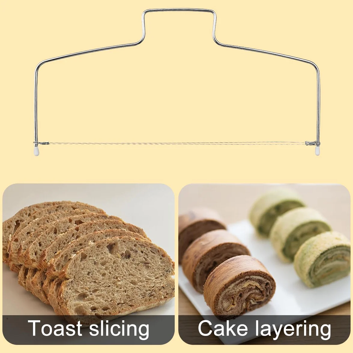 Jagowa Coupe-gâteau professionnel en acier inoxydable - Trancheuse à double fil réglable