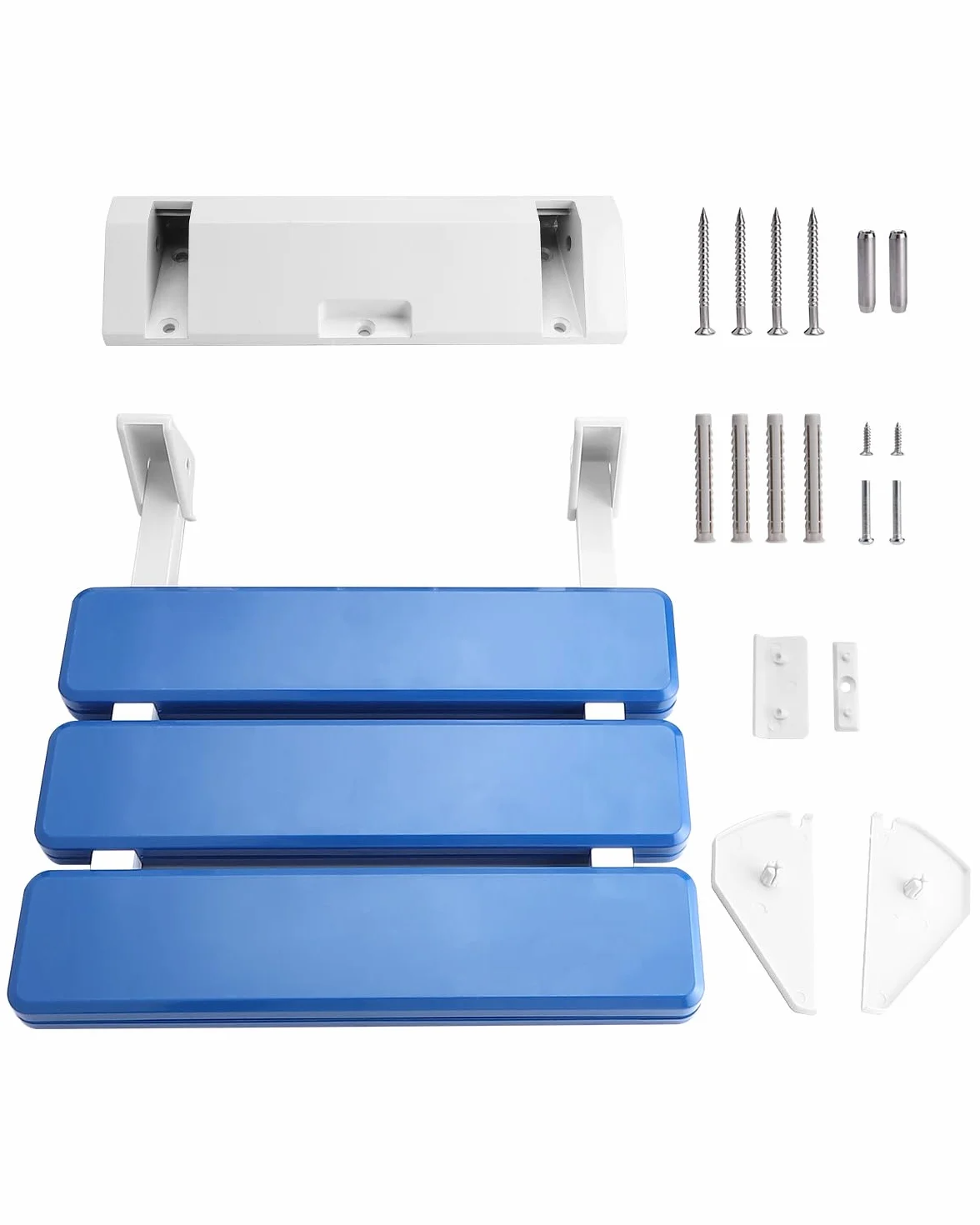 FreeTec Siège de douche pliable - Montage mural - Charge maximale : 130 kg - Bleu