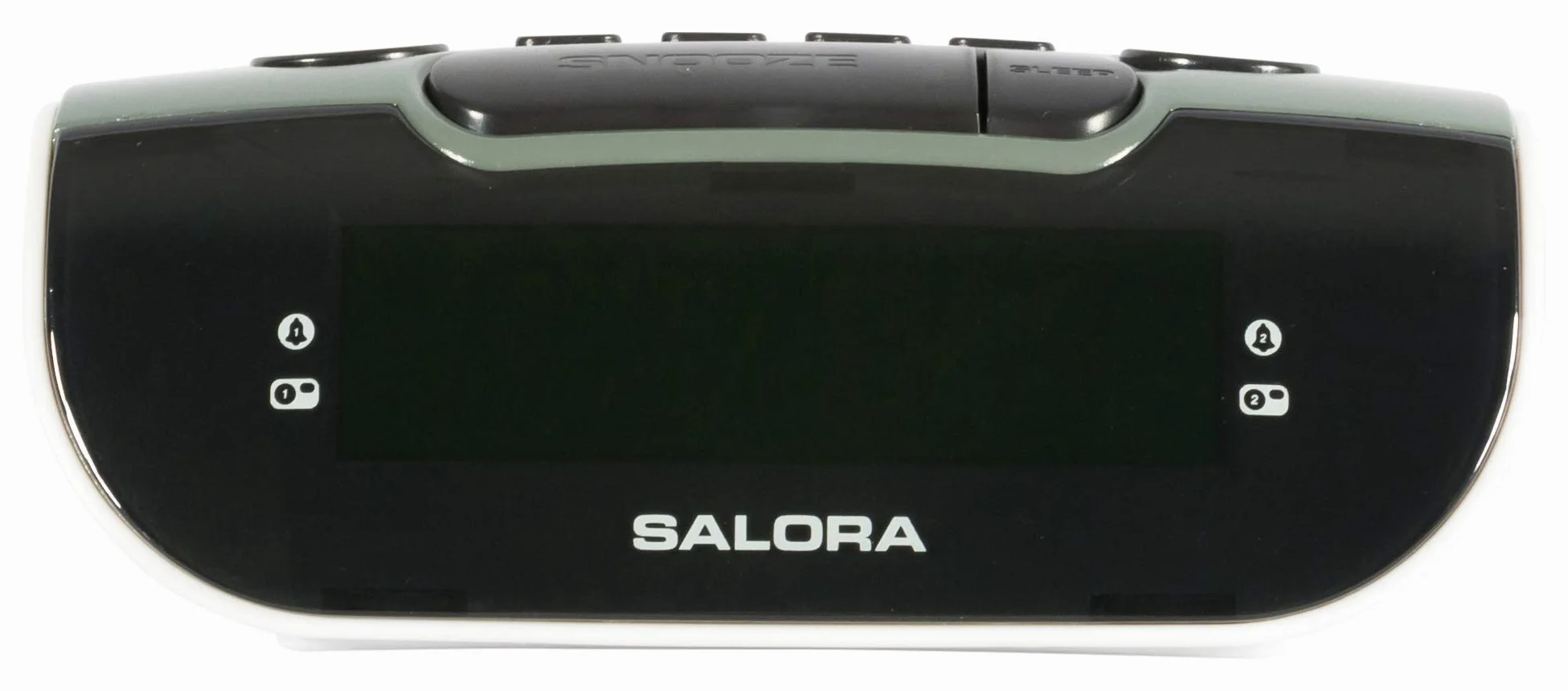 SALORA Reveil Matin Lumineux Numérique LED Horloge Digitale Radio FM Double Alarme Snooze Veilleuse Réglable Noir Gris Blanc