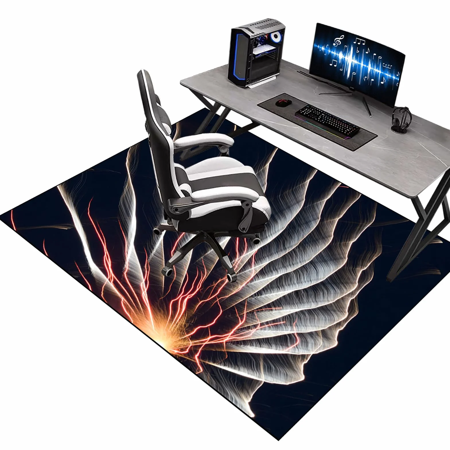 Tapis de Sol Bureau, Tapis de Protection pour les Sols 100 x 120 cm, Tapis de Chaise Gaming, Tapis Chaise de Bureau, Tapis de Chaise Roulante, Tapis de Sol pour Fauteuil Convient au Bureau à Domicile