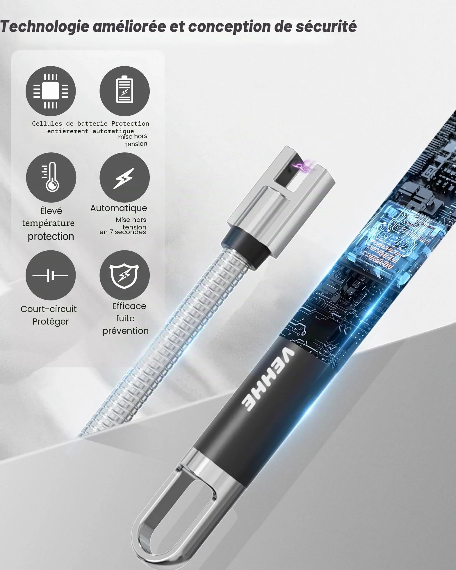 USB Rechargeable Arc Briquet Allume Bougie Electrique avec Affichage Batterie LED Long Flexible 360º Coupe-Vent