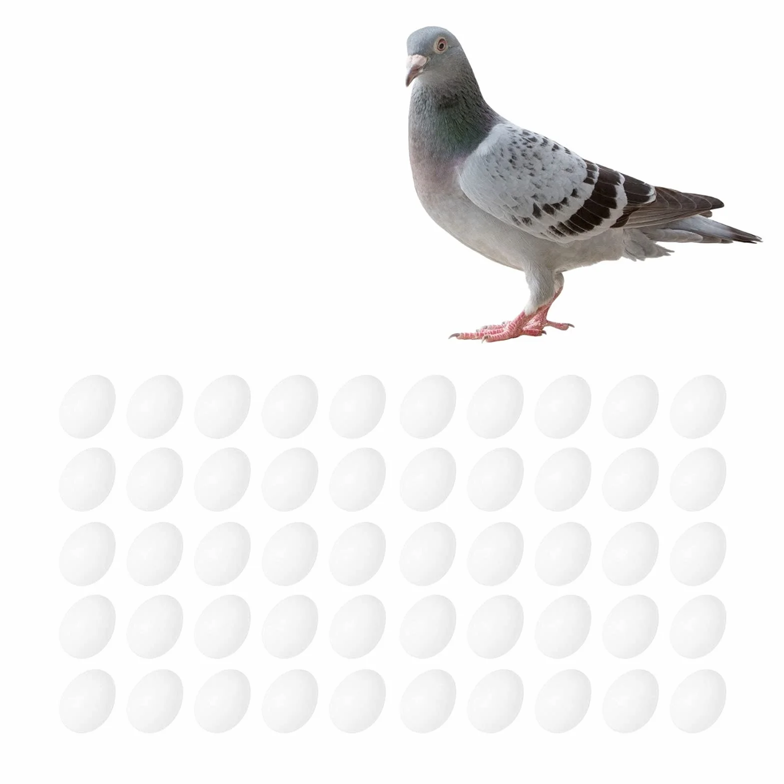 Faux Œufs de Pigeon Solides, 3.8 cm, 50 Pcs pour Peindre ou Couvrir